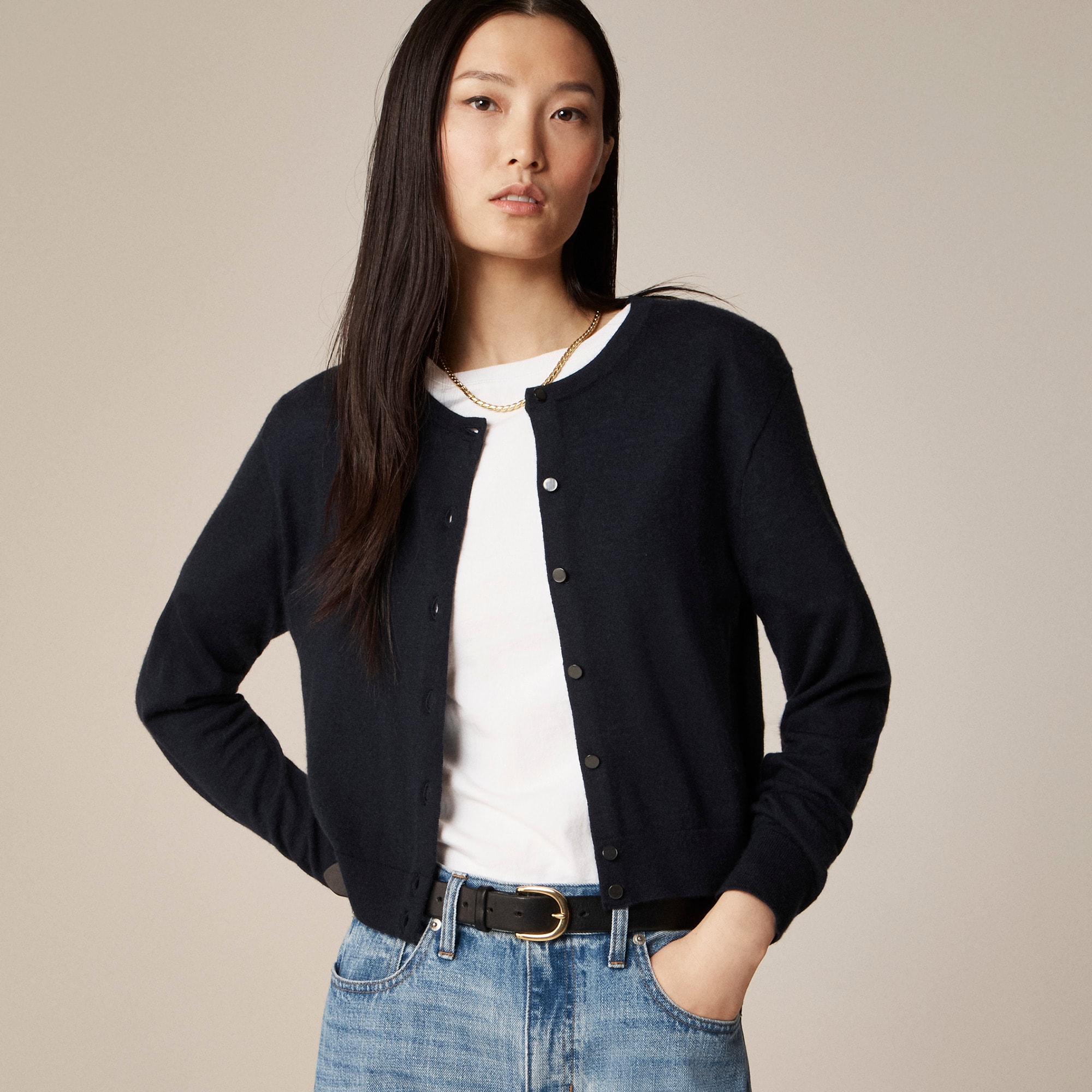 Featherweight cashmere cardigan