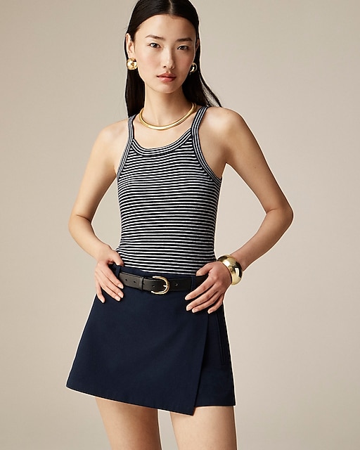 womens Featherweight cashmere ribbed tank top in stripe