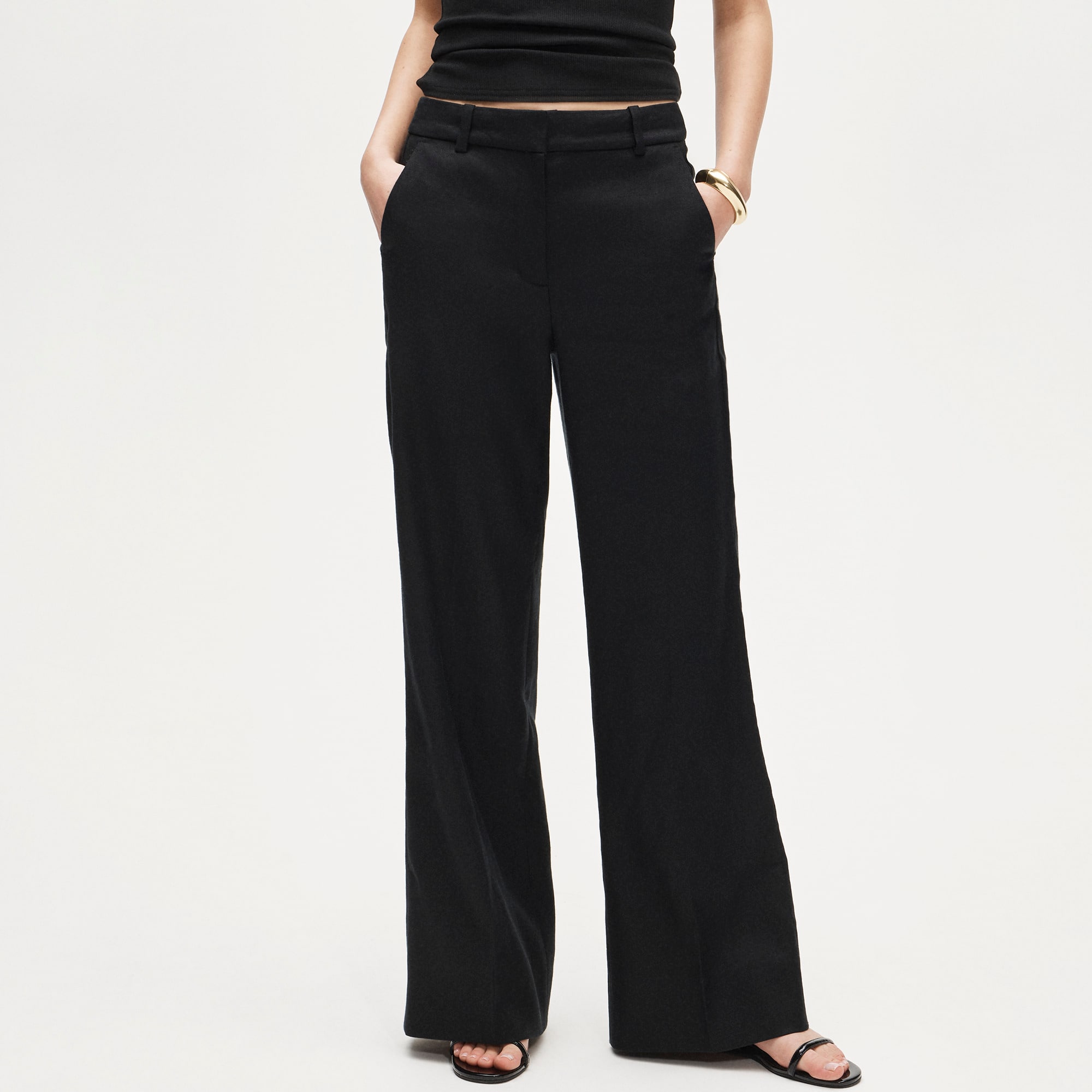 green emerald velvet dress Nydj Women's Pull On Flare Leg Trousers - Black main image 0