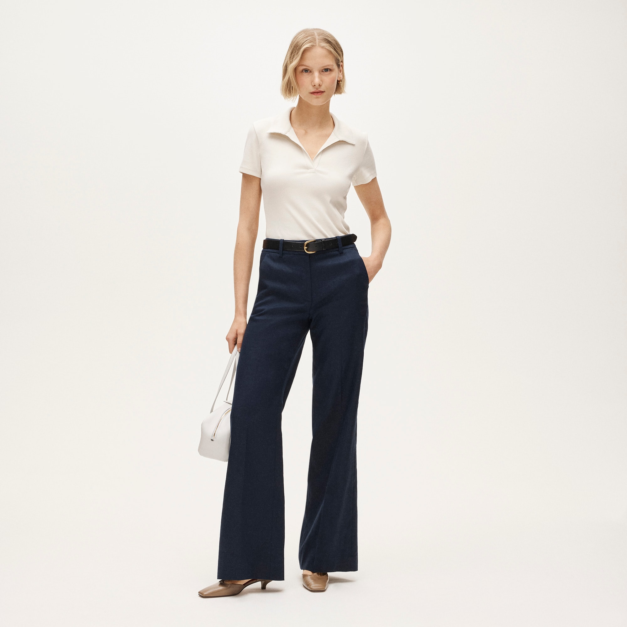  Carolina flare pant in stretch linen blend