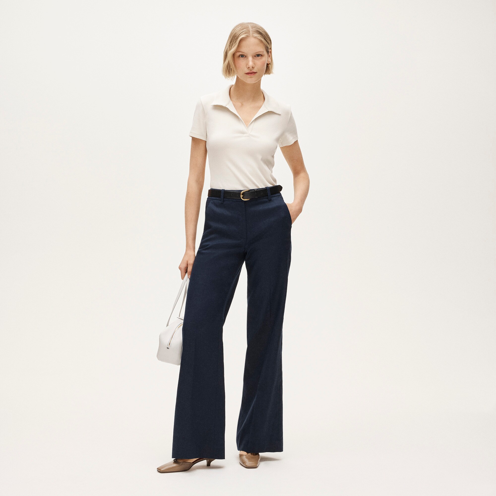 Carolina flare pant in stretch linen blend