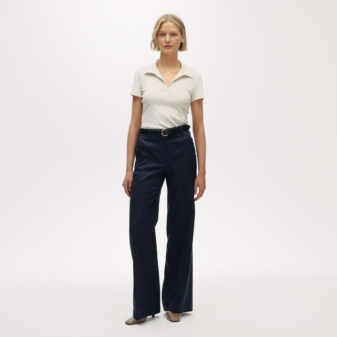 Carolina flare pant in stretch linen blend