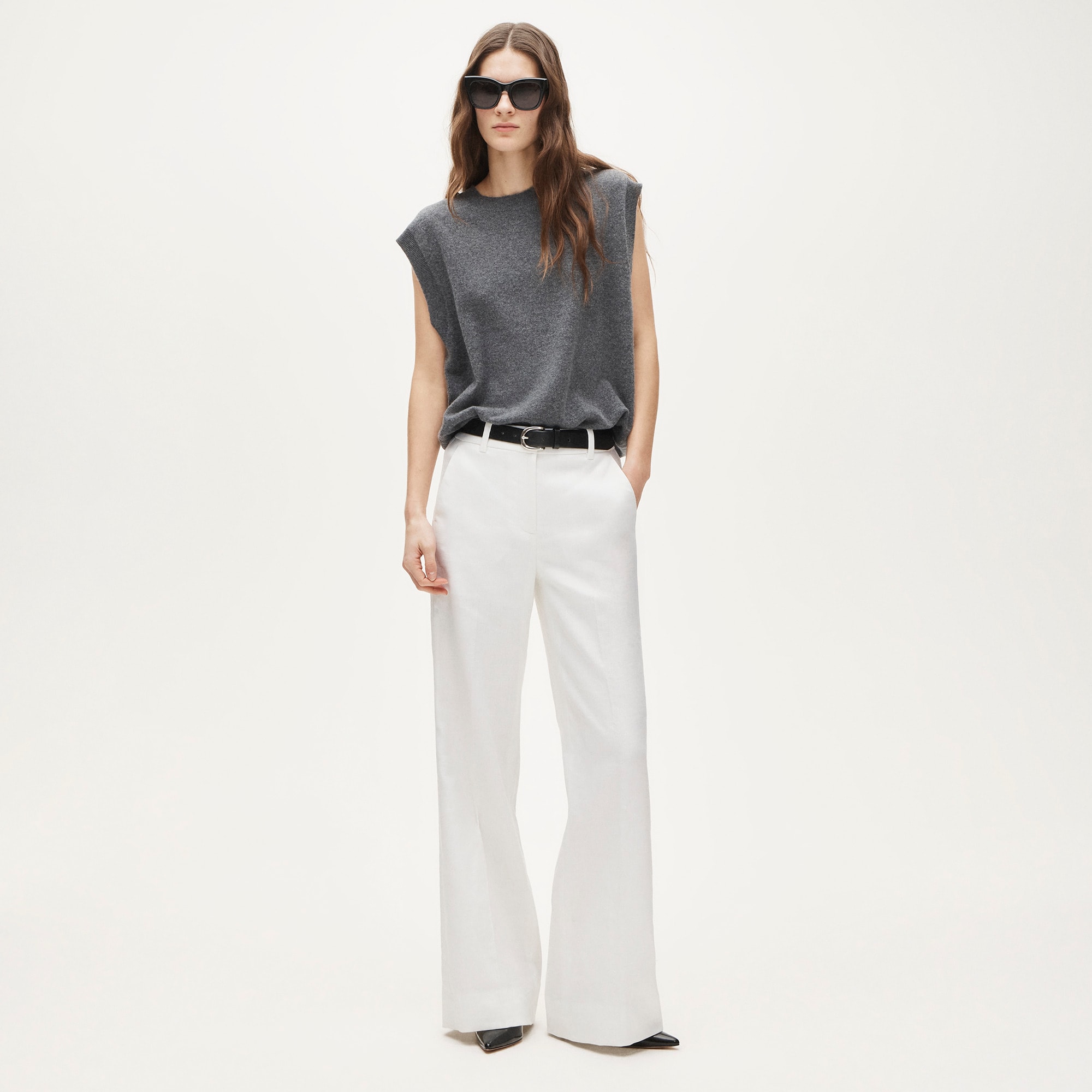 Carolina flare pant in stretch linen blend