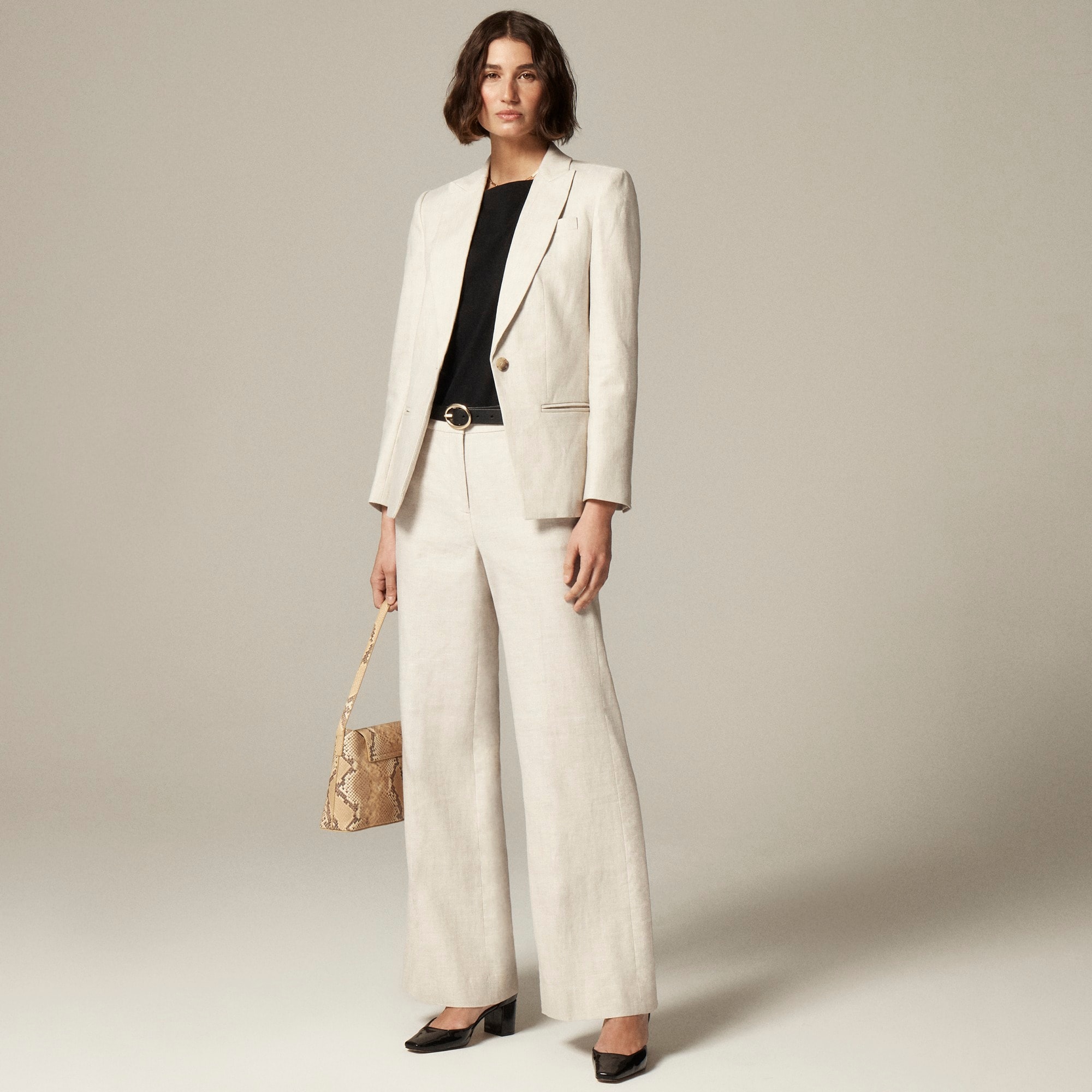 Carolina flare pant in stretch linen blend