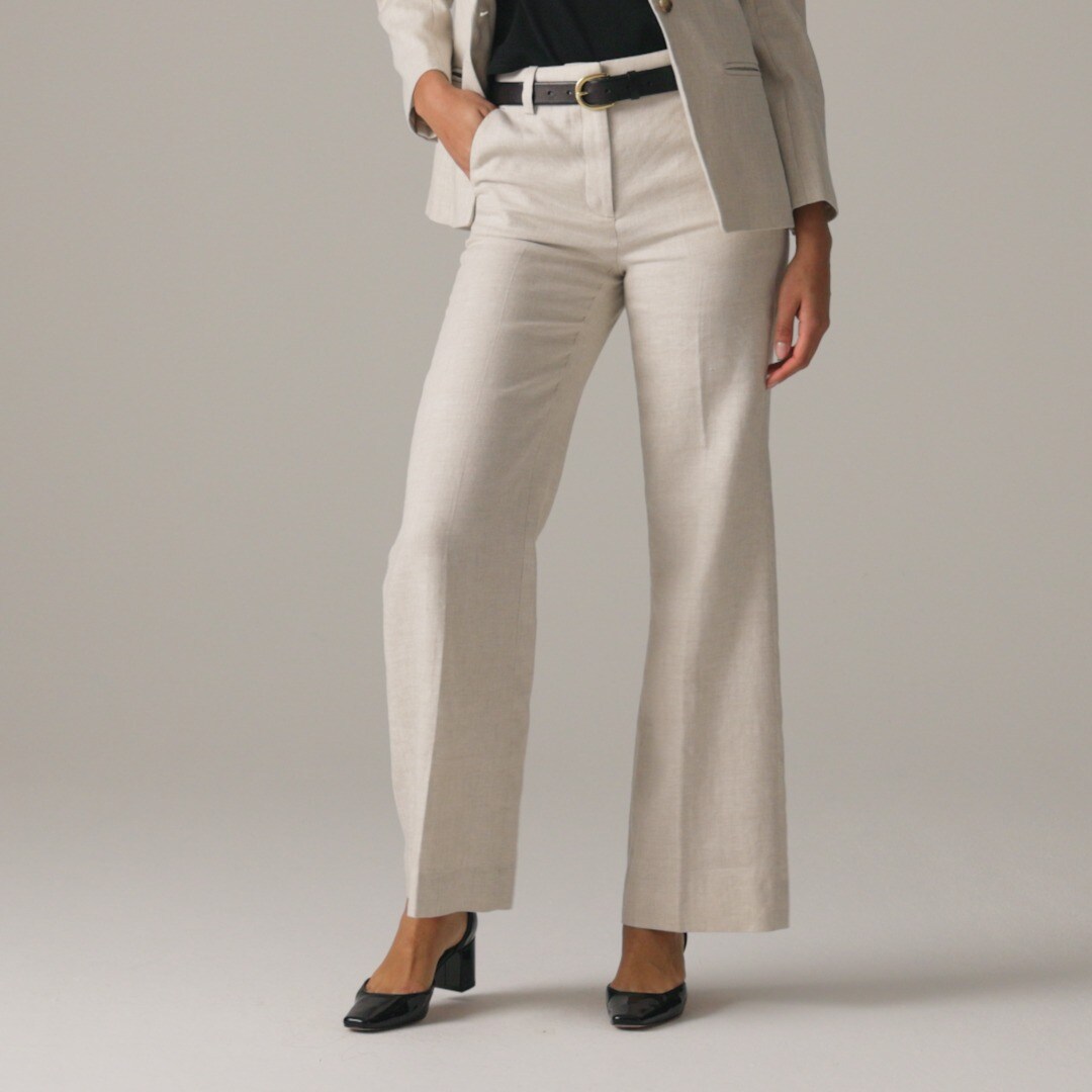 Carolina flare pant in stretch linen blend