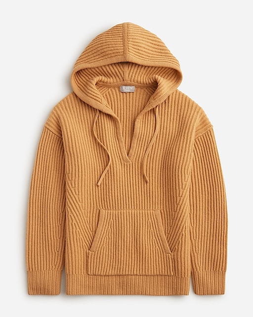 womens Cashmere thick-knit hoodie