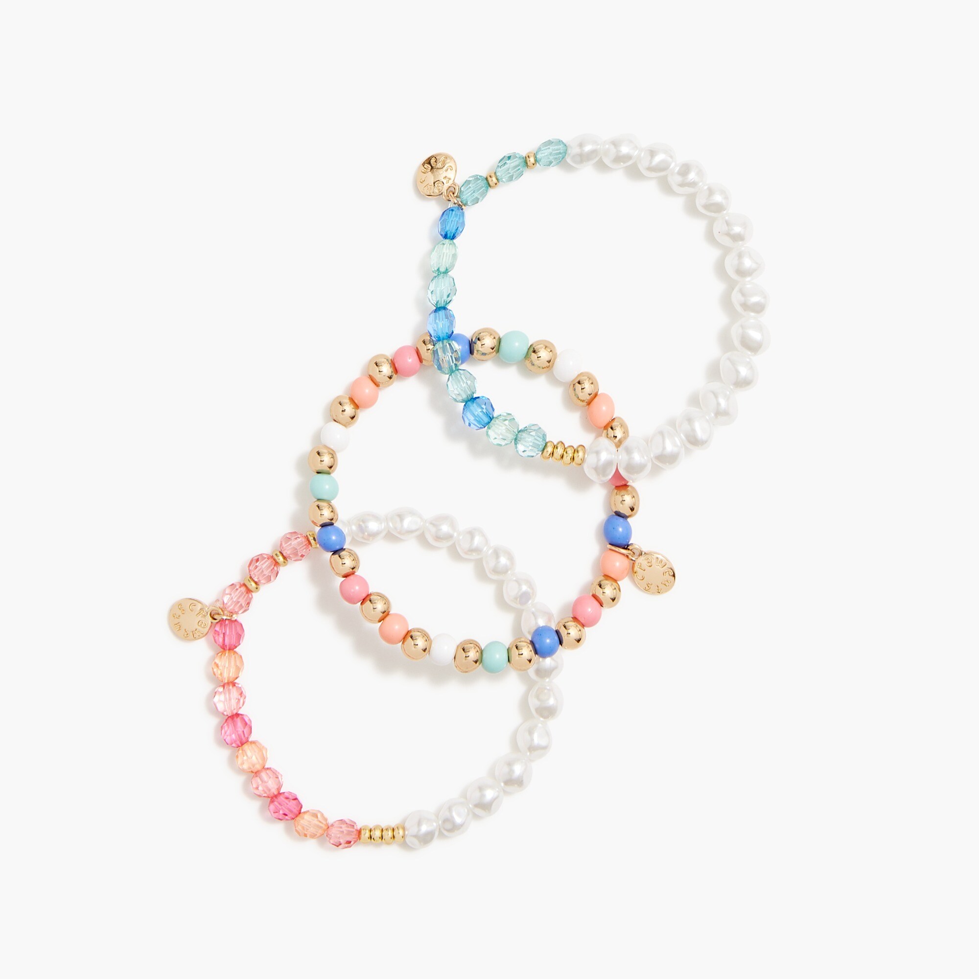  Girls' mixed-bead bracelets set-of-three
