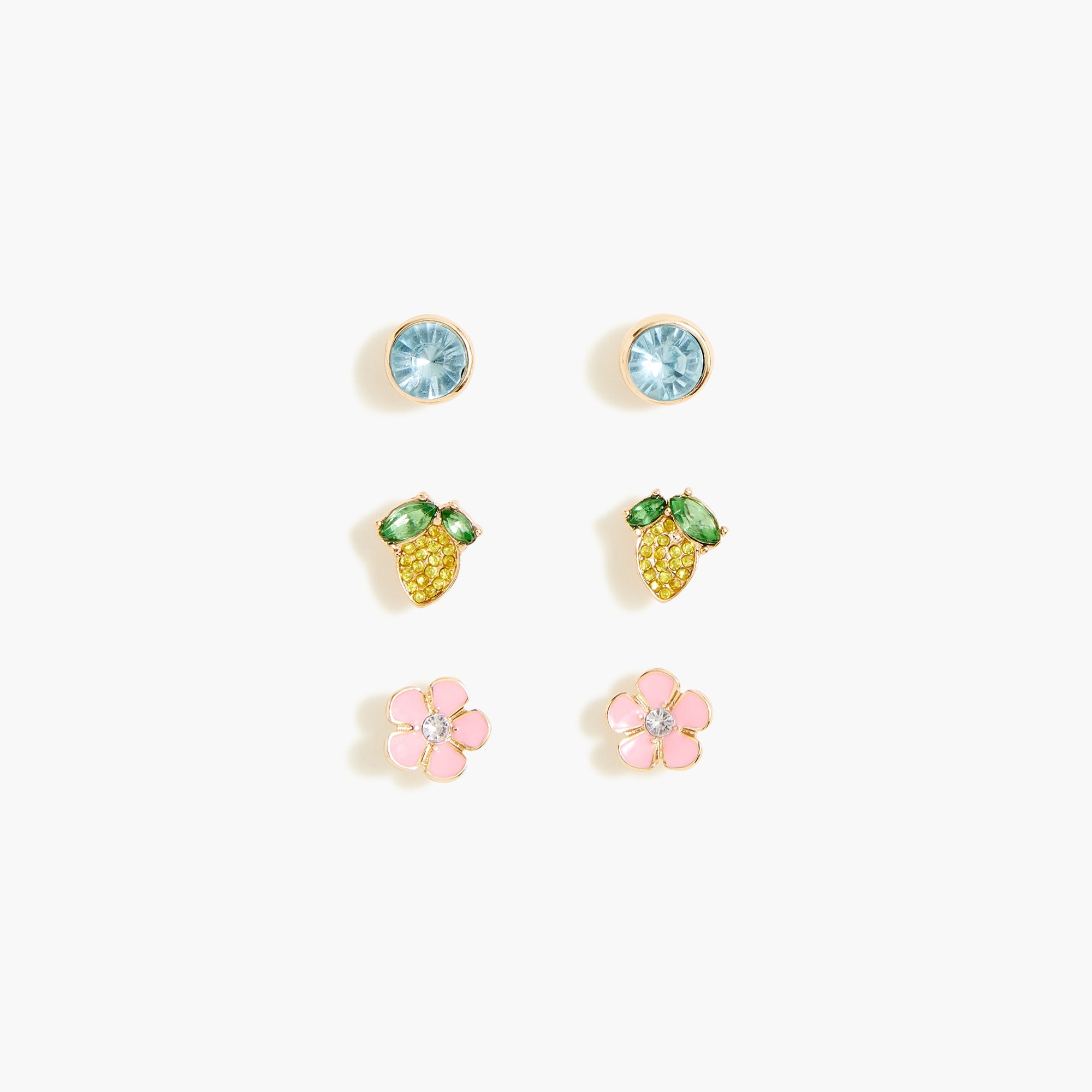girls Girls' lemon earrings set-of-three