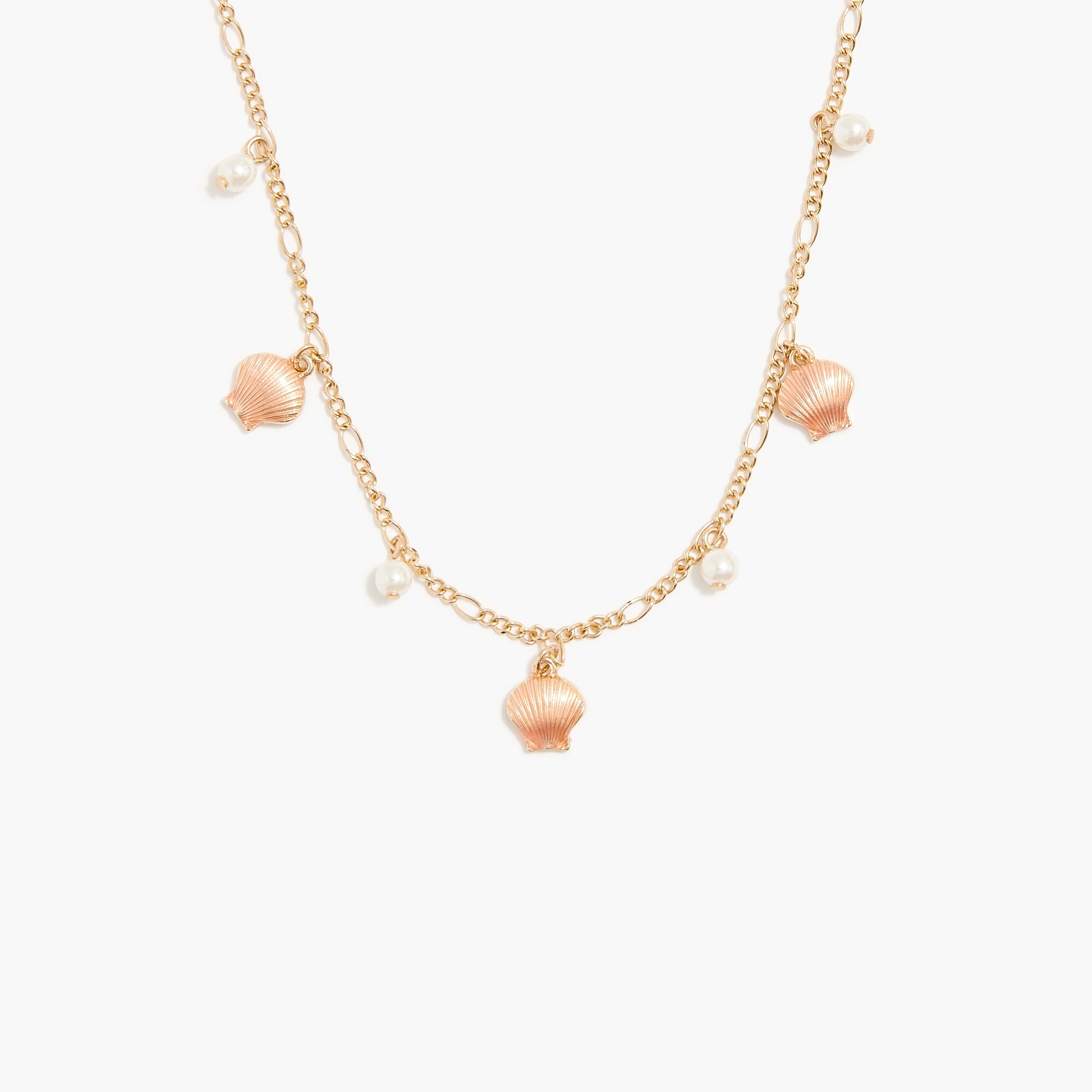  Girls' shell pearl charm necklace