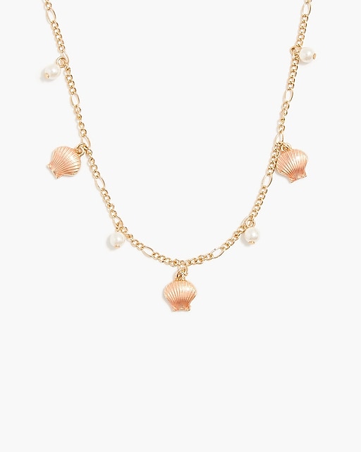 girls Girls' shell pearl charm necklace