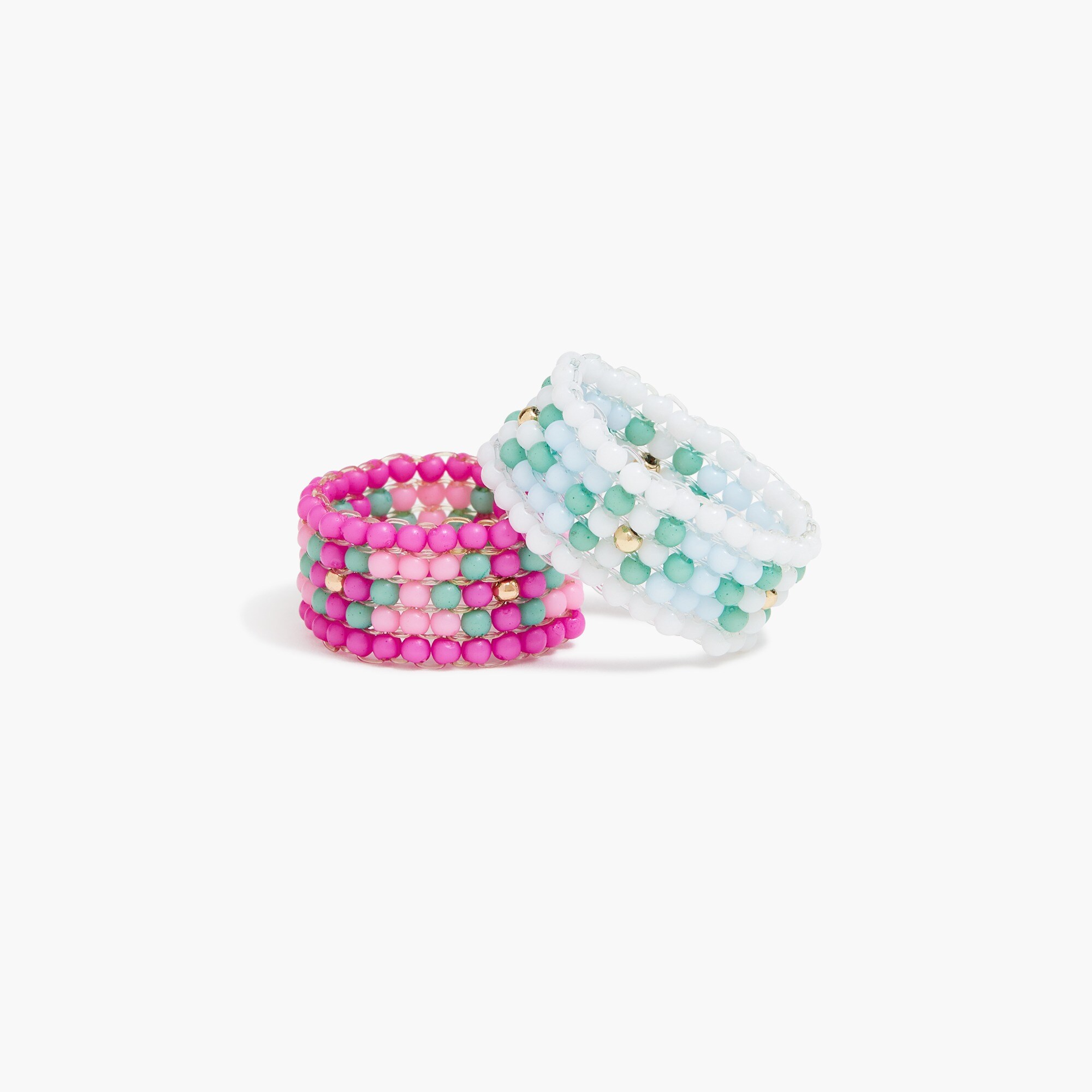 Girls' beaded stretch rings set-of-two