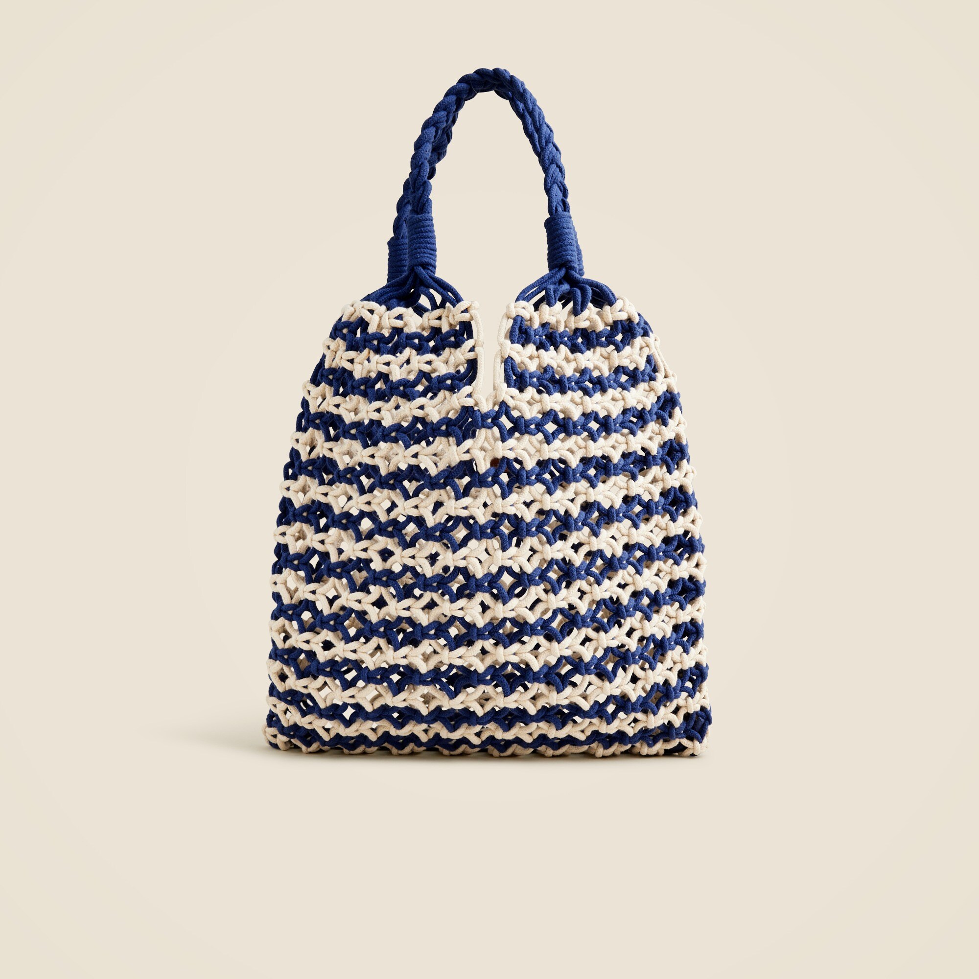 Cadiz hand-knotted rope tote in stripe