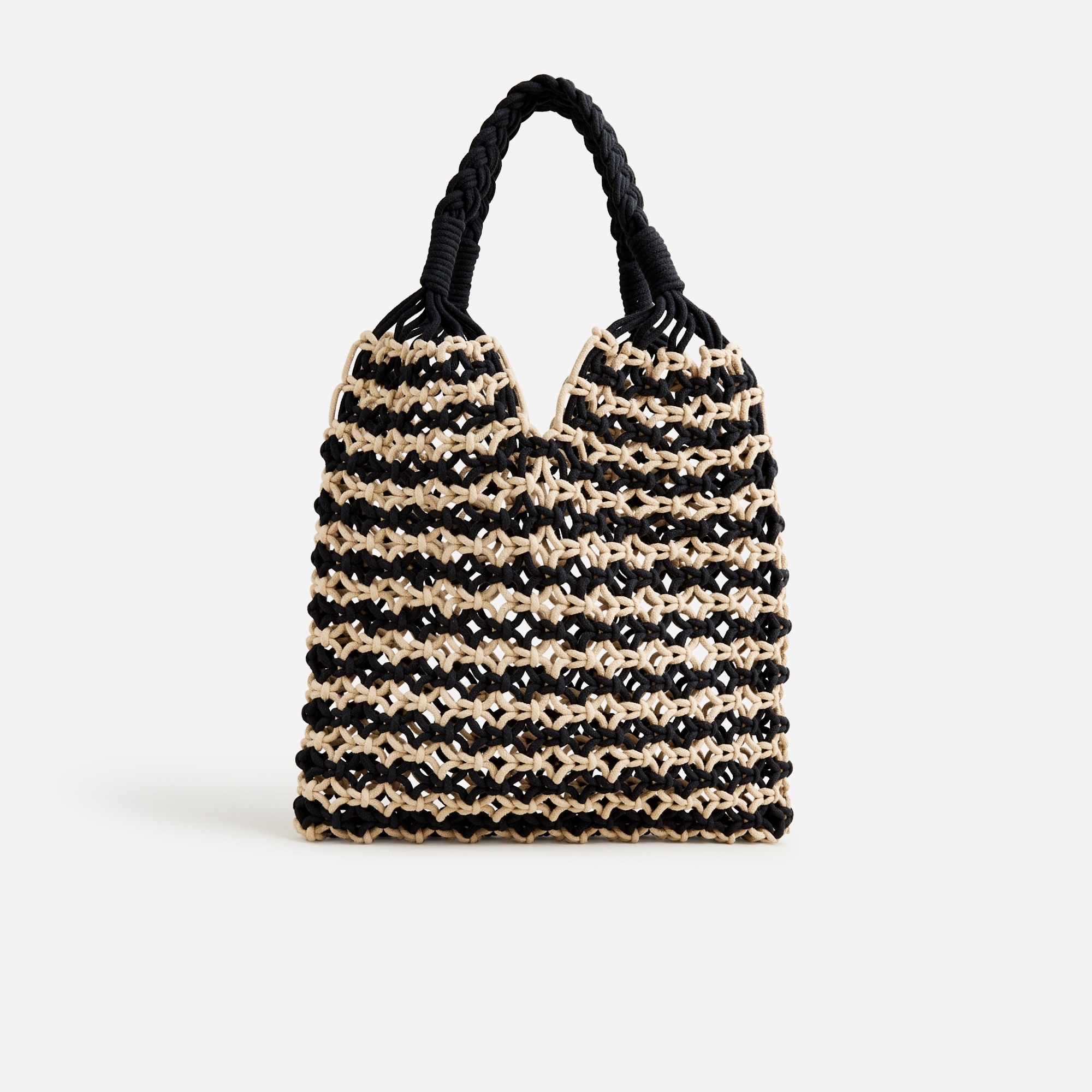 womens Cadiz hand-knotted rope tote in stripe