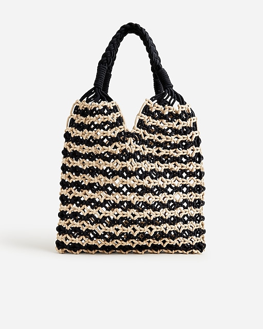 womens Cadiz hand-knotted rope tote in stripe