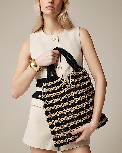 Cadiz hand-knotted rope tote in stripe