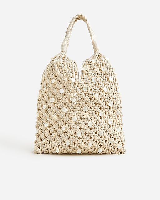 womens Cadiz hand-knotted rope tote with paillettes