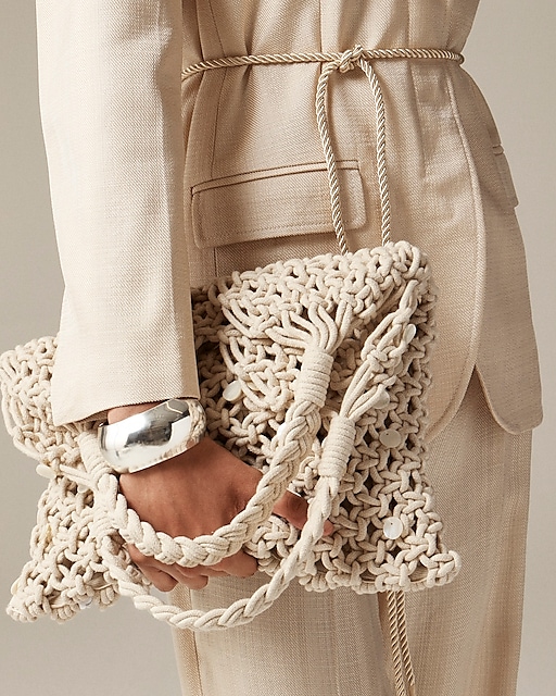 womens Cadiz hand-knotted rope tote with paillettes