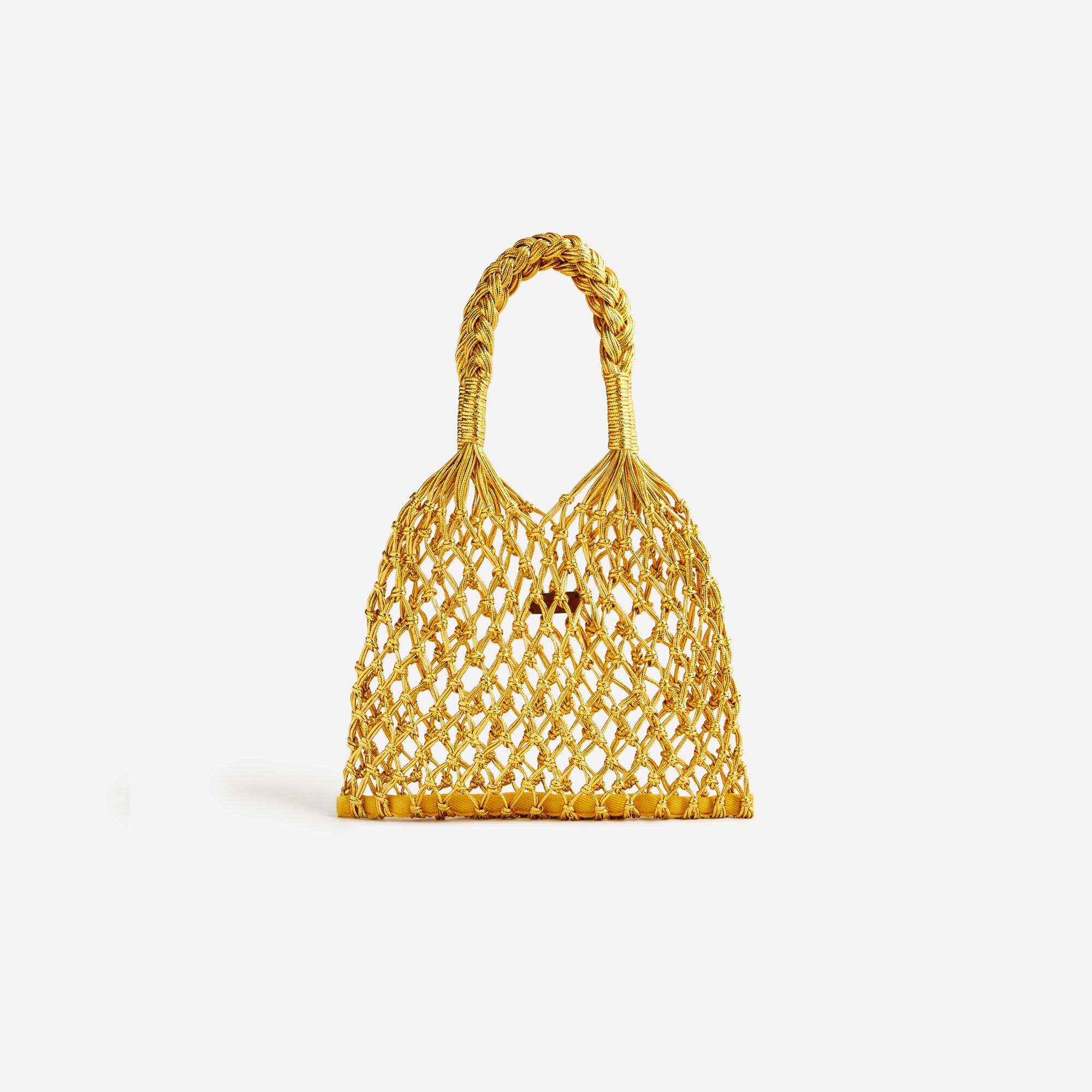 Small Cadiz hand-knotted rope tote in metallic