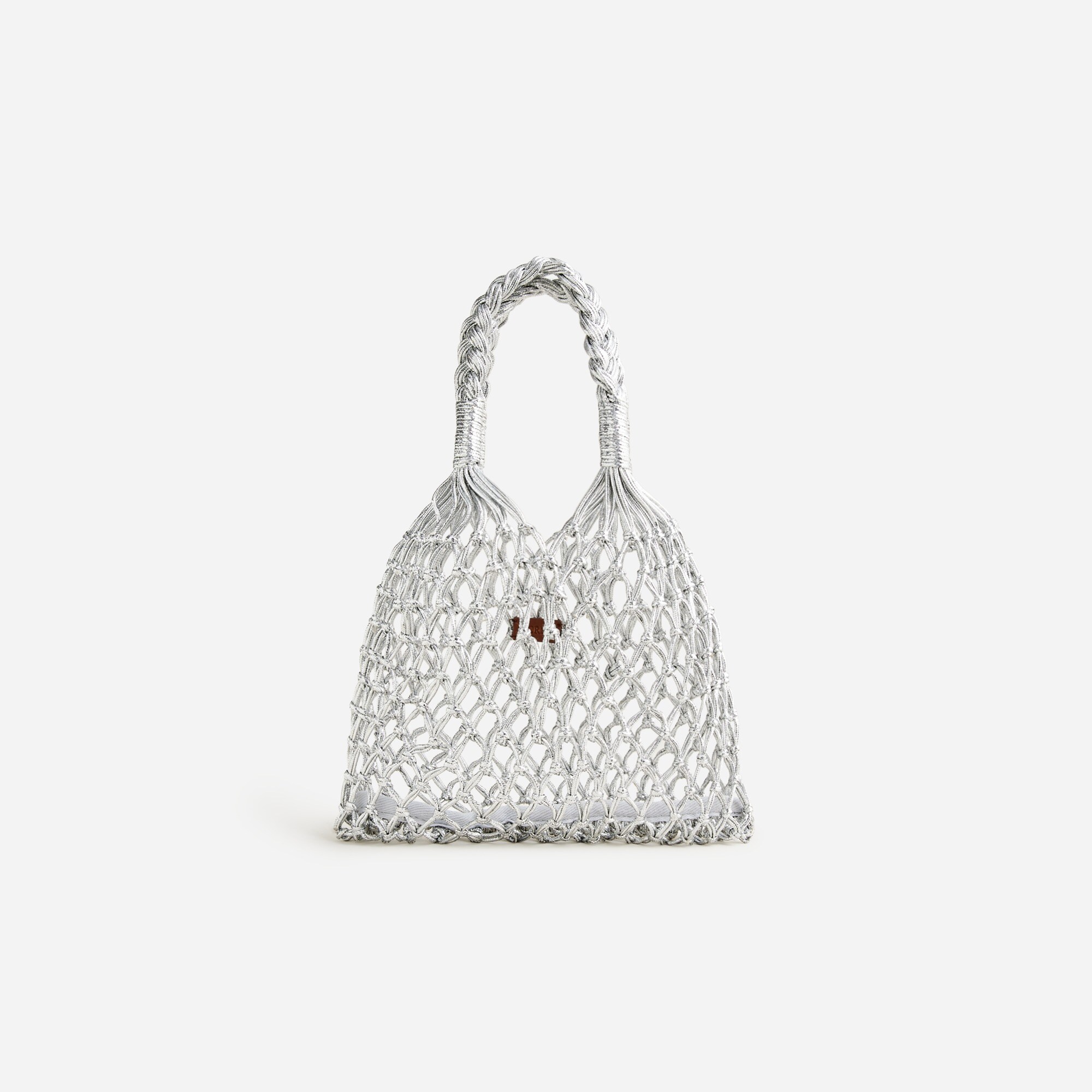  Small Cadiz hand-knotted rope tote in metallic