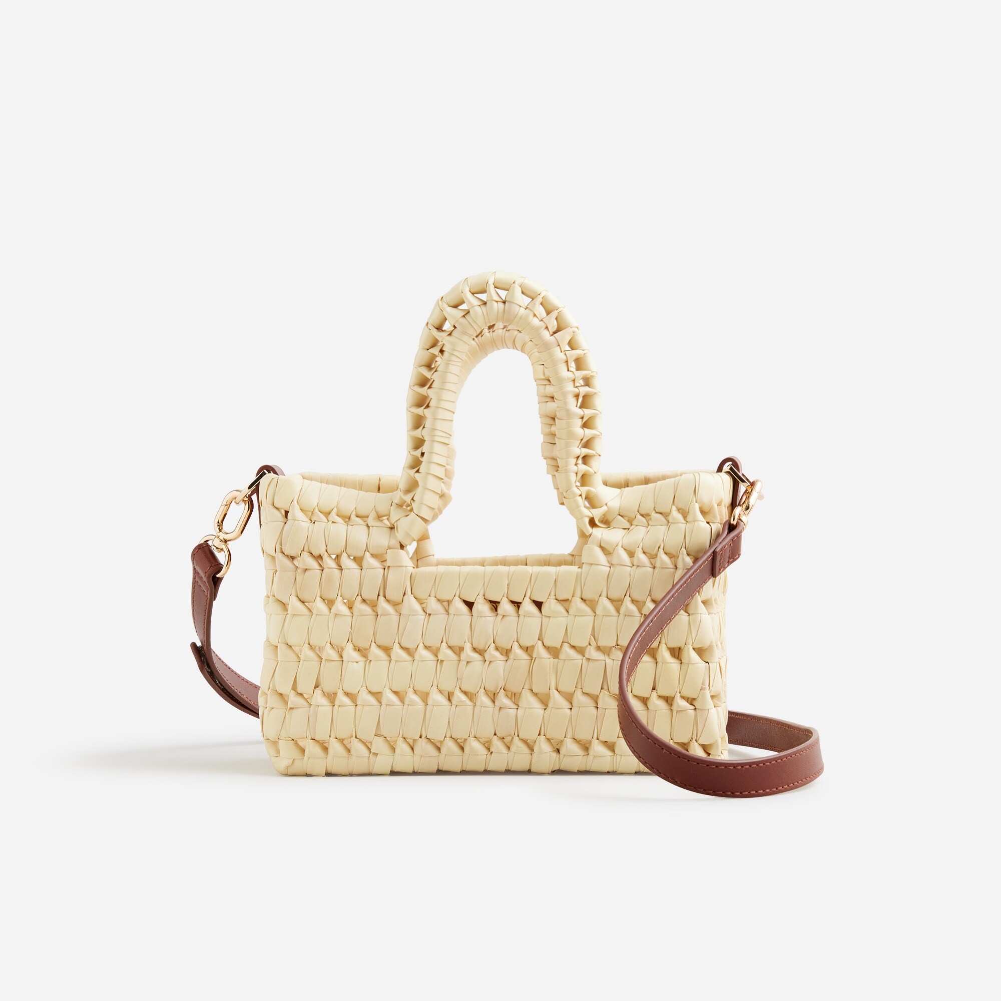 Small handwoven palm bag
