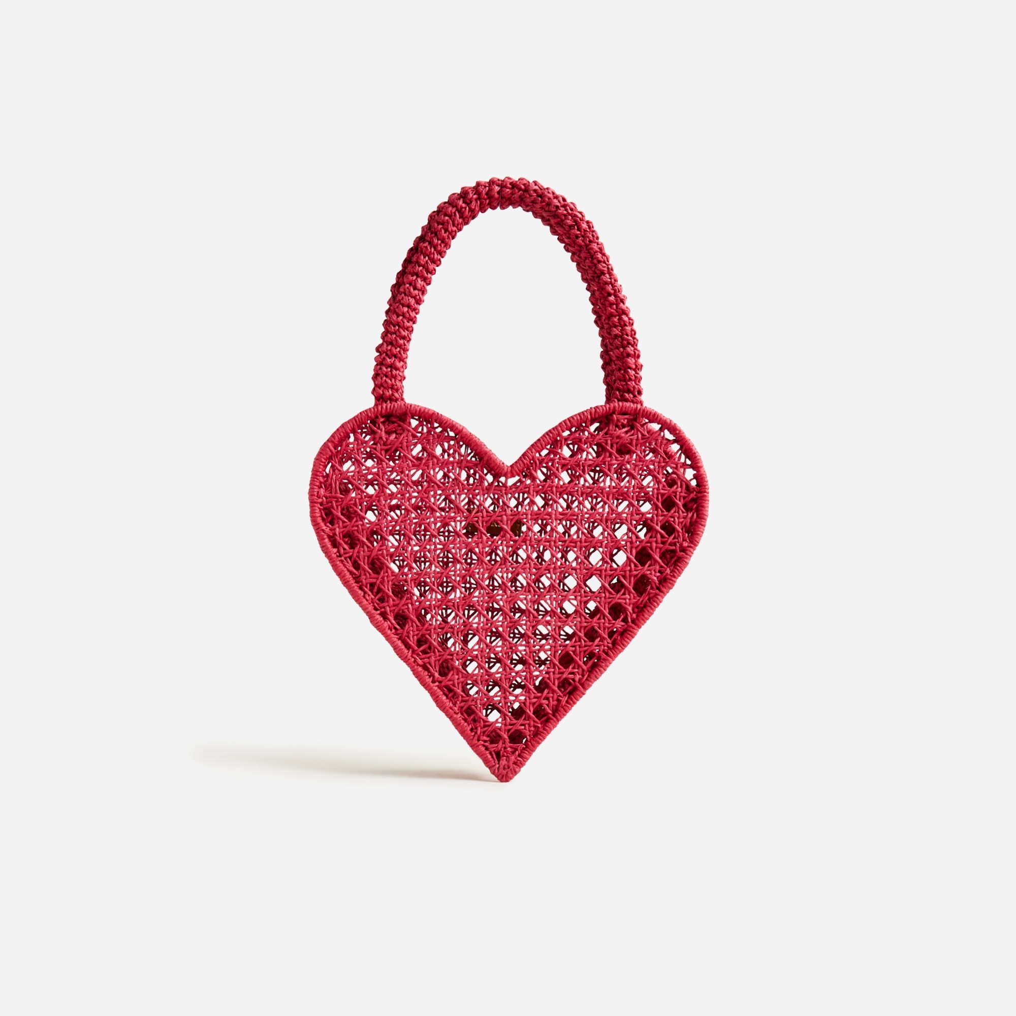 womens Small heart straw bag