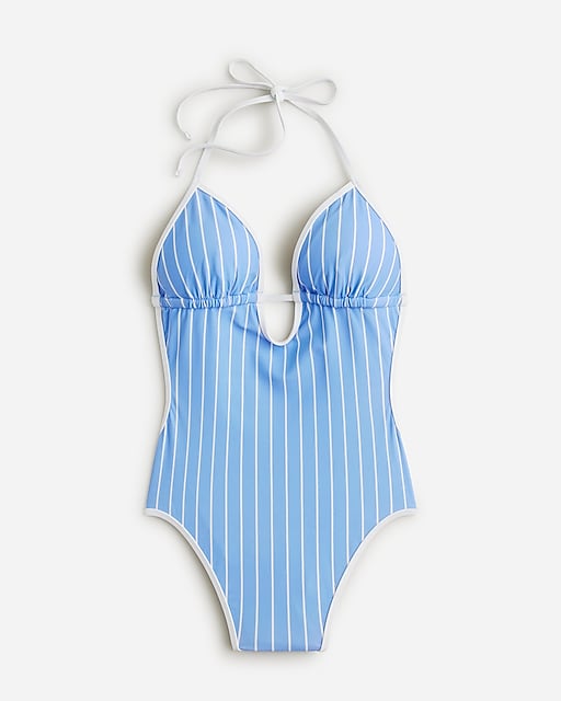 womens Cutout one-piece swimsuit in stripe