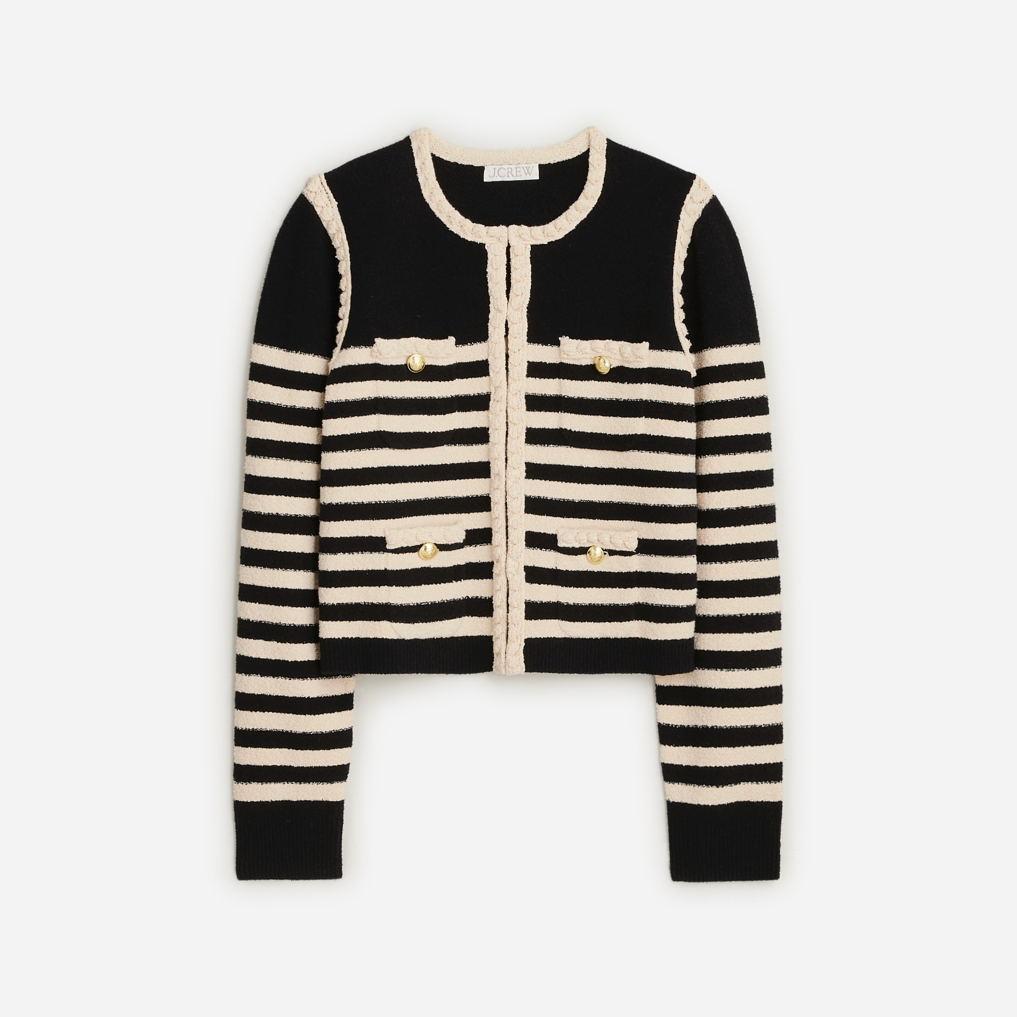  Odette sweater lady jacket in striped boucl&eacute;