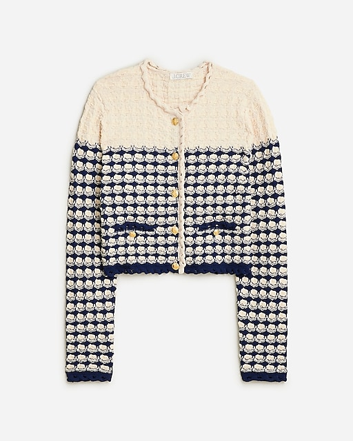 womens Textured crochet lady jacket