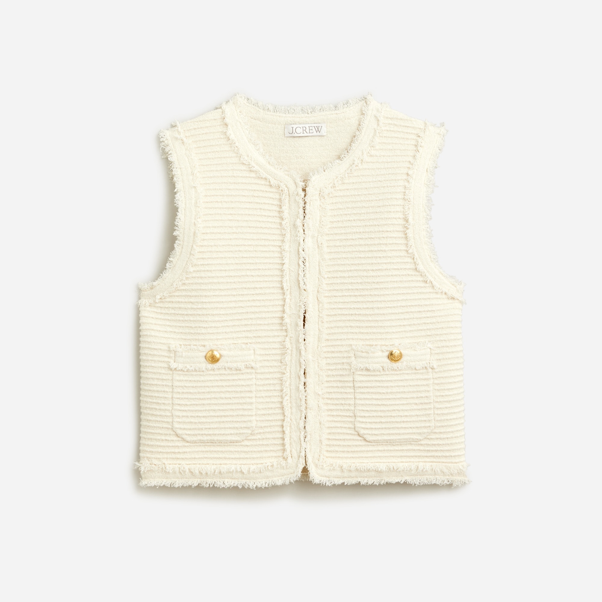  Textured vest in fine boucl&eacute;