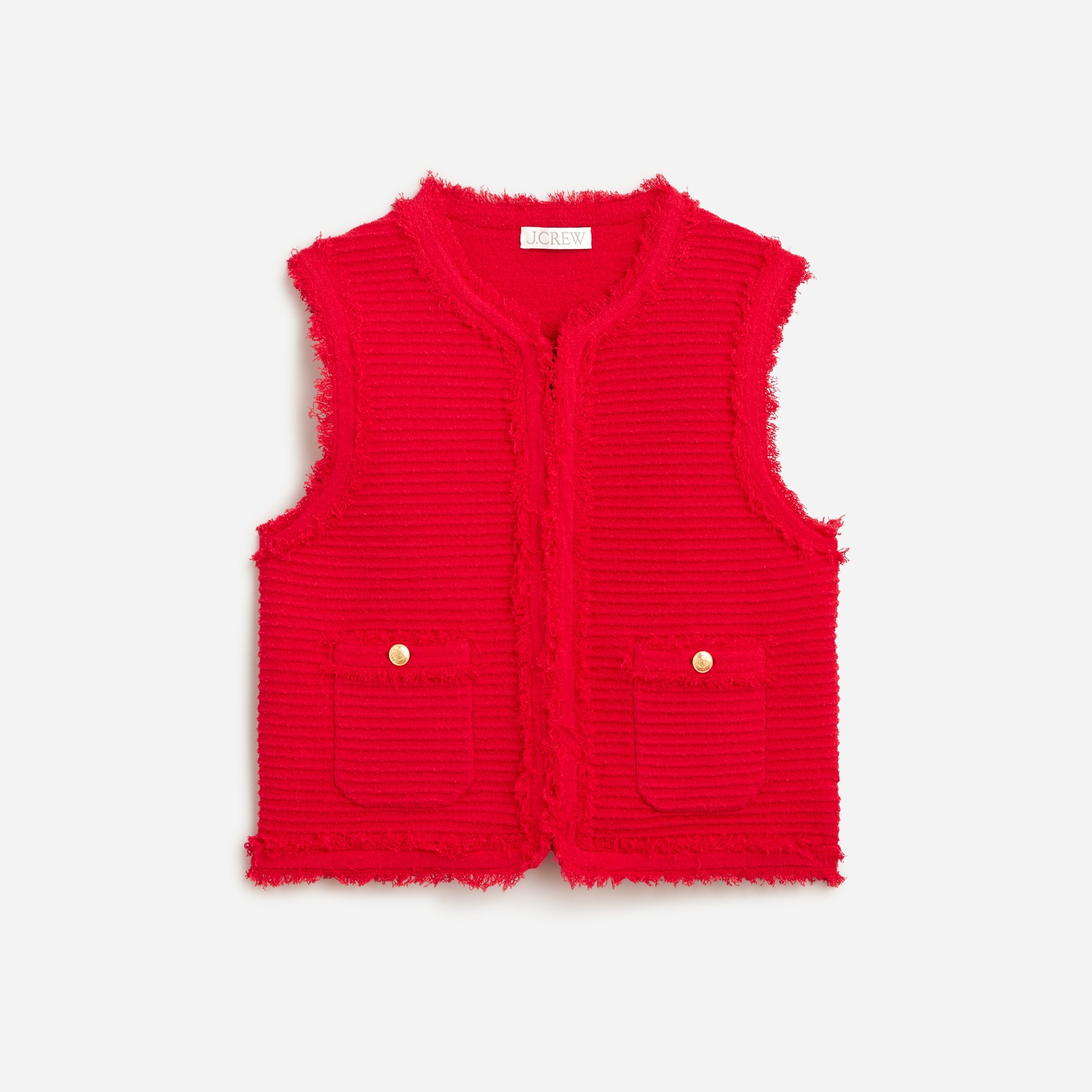 womens Textured vest in fine boucl&eacute;