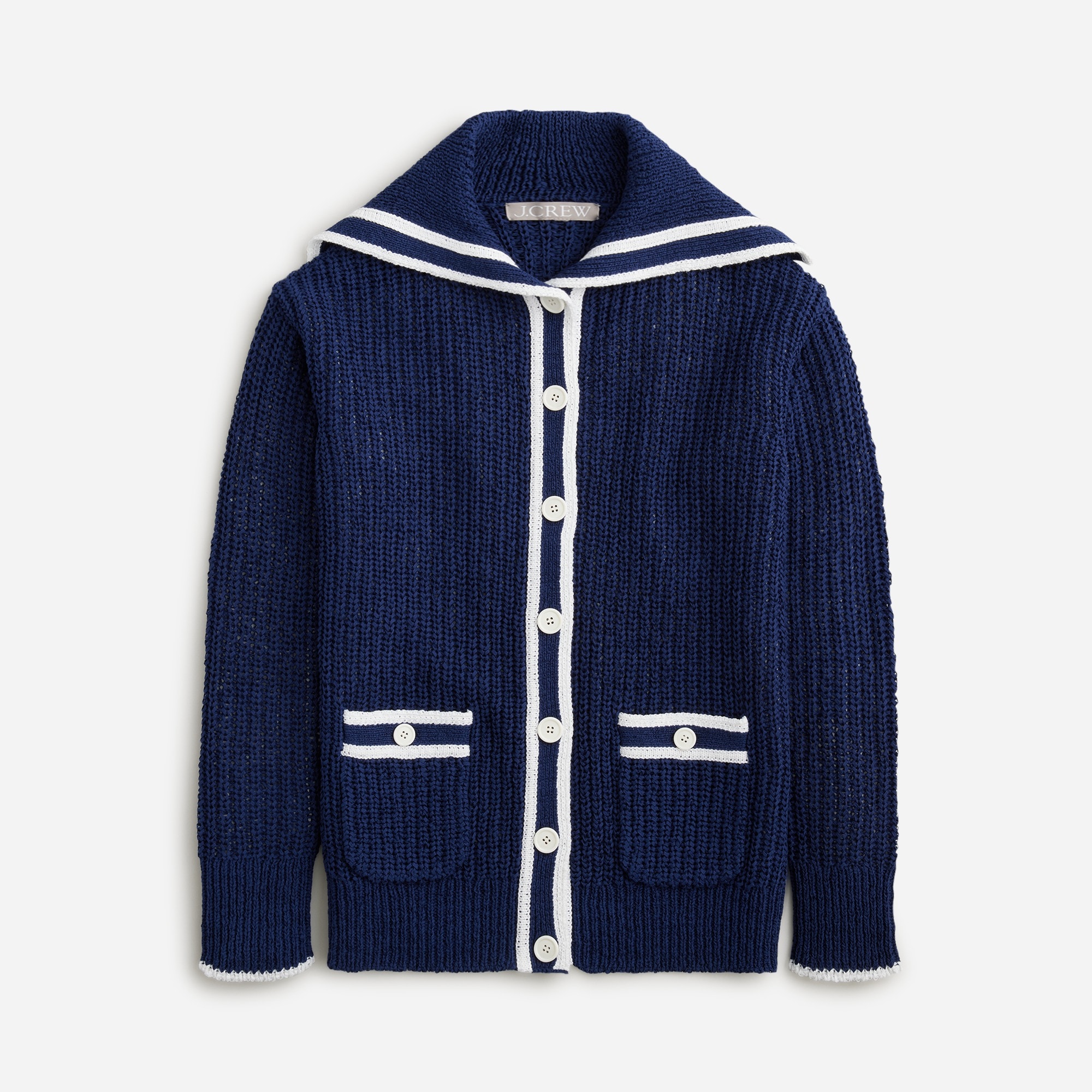 Textured sailor cardigan