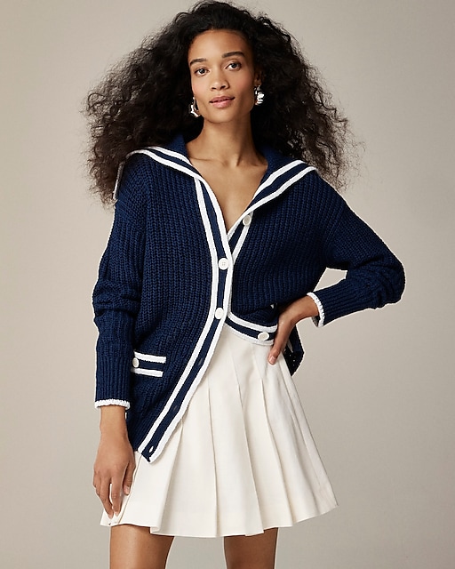 womens Textured sailor cardigan sweater