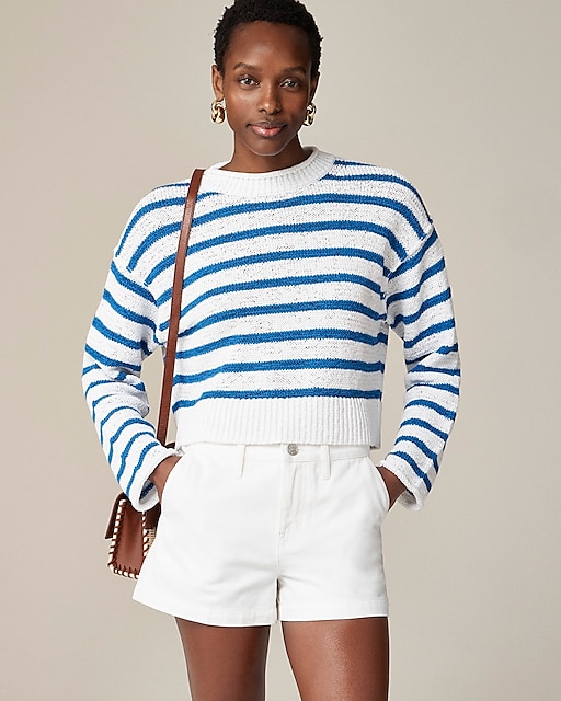  Textured tie-back Rollneck&trade; sweater in stripe