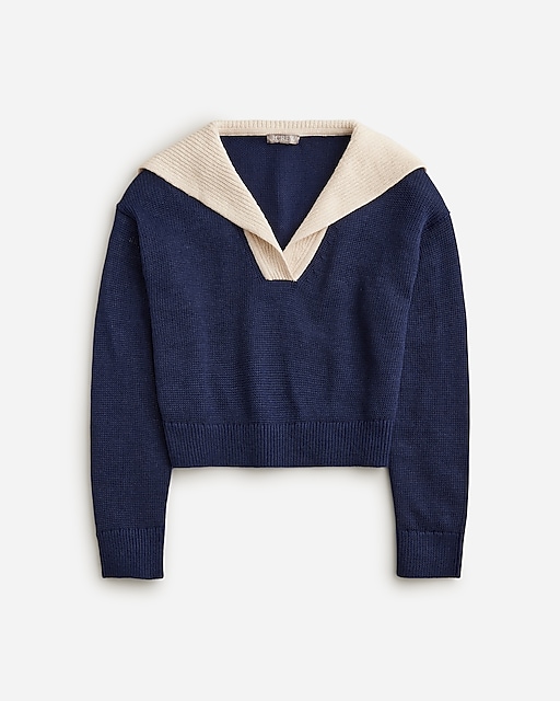 womens Sailor-collar pullover sweater