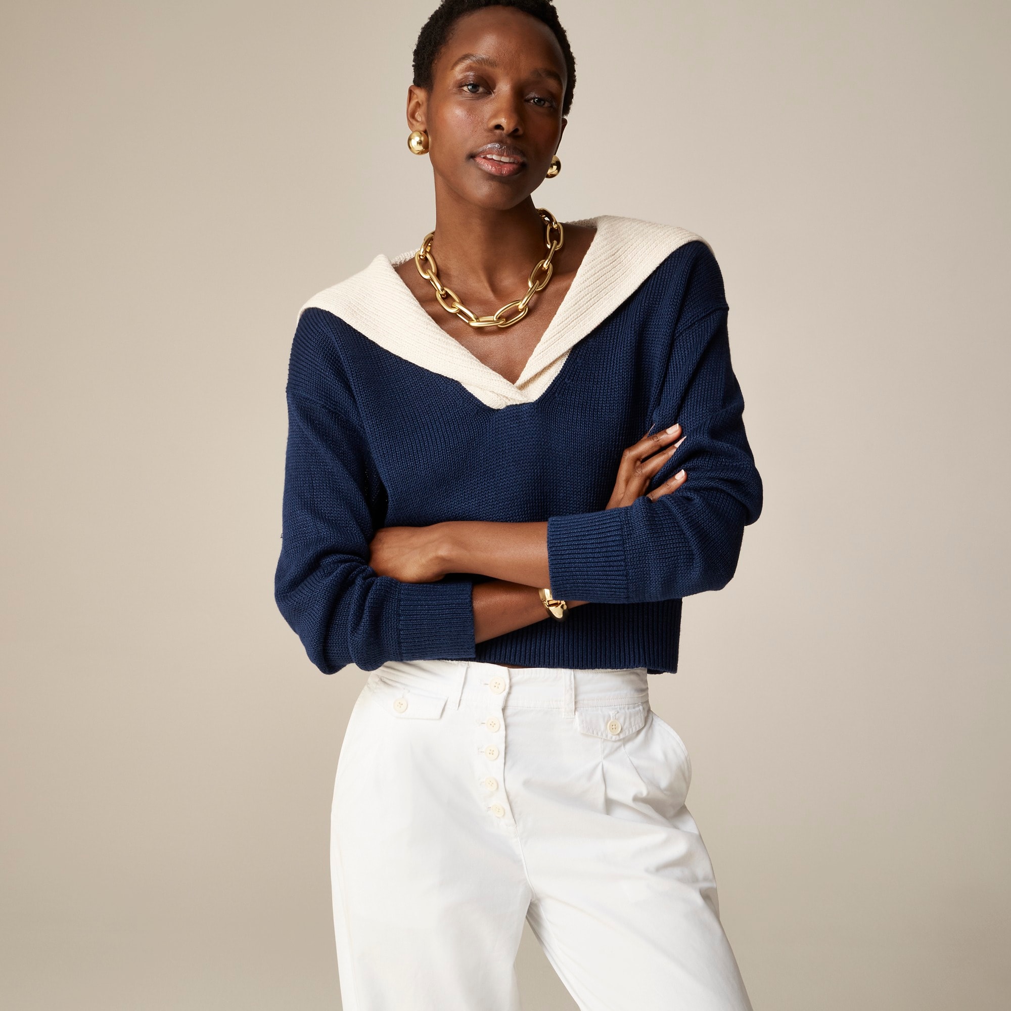 j.crew: sailor-collar pullover sweater for women