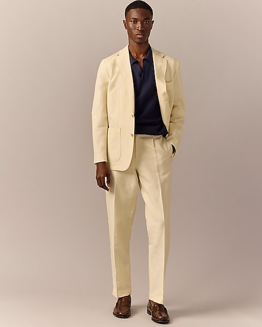  Crosby Classic-fit suit jacket in Italian linen-cotton blend