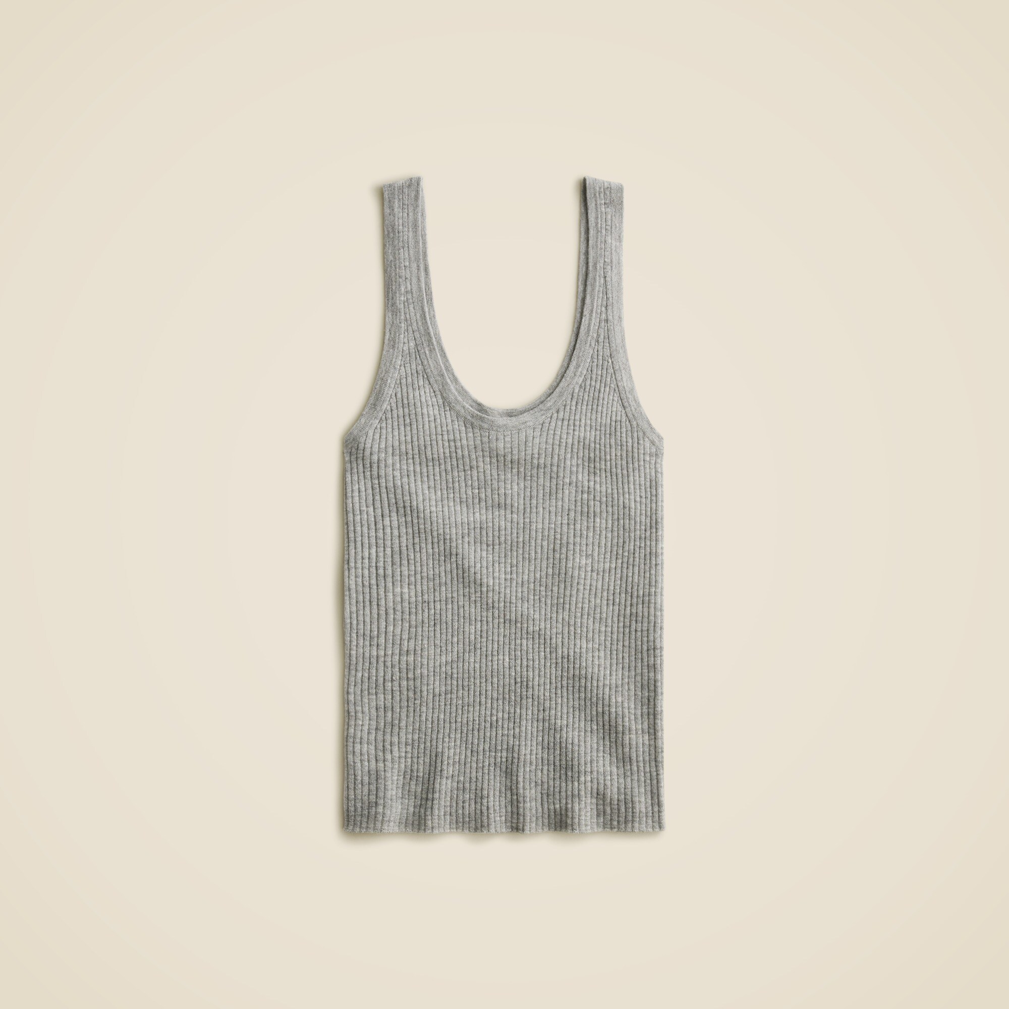 Featherweight cashmere ribbed tank top