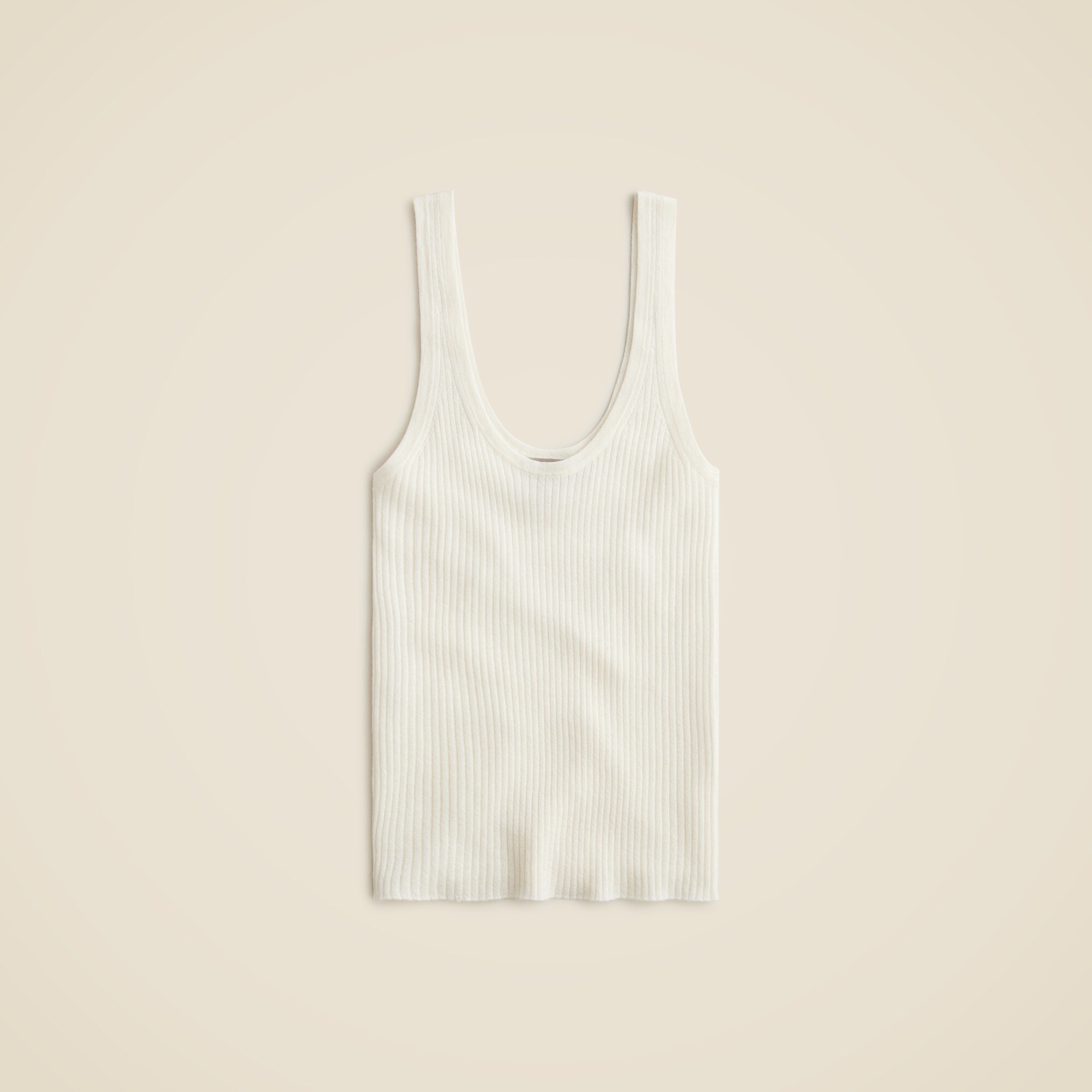 Featherweight cashmere ribbed tank top