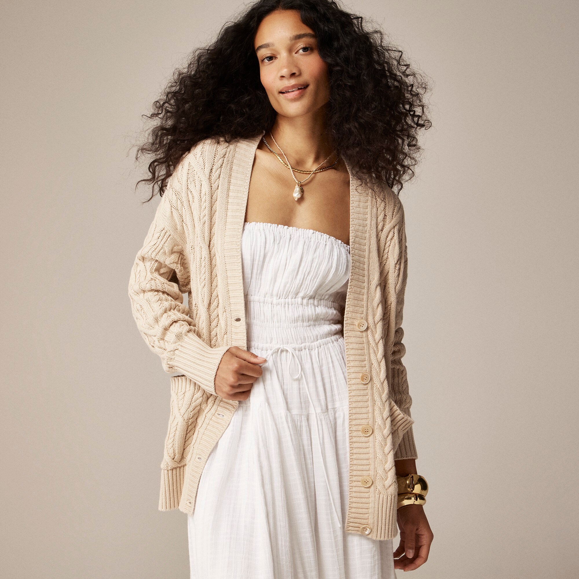 Cable-knit cardigan