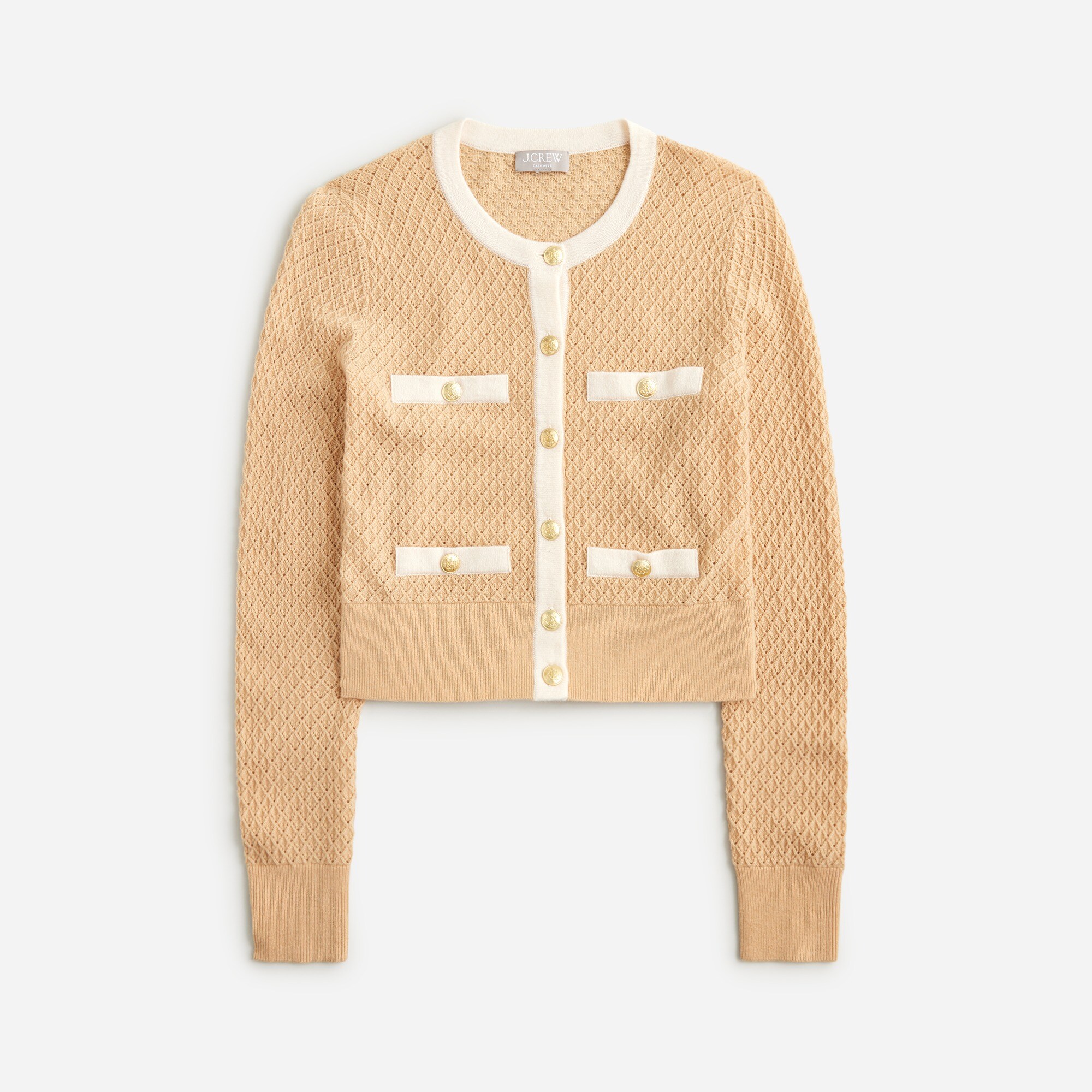 J.Crew Cashmere Pointelle Cardigan Sweater For Women