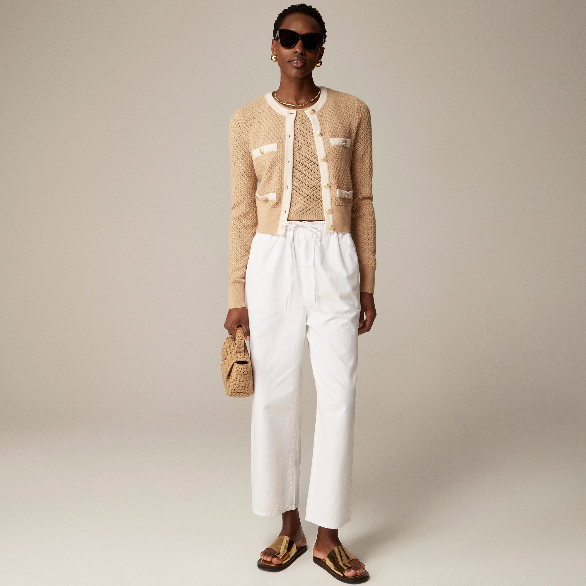 Cashmere pointelle cardigan