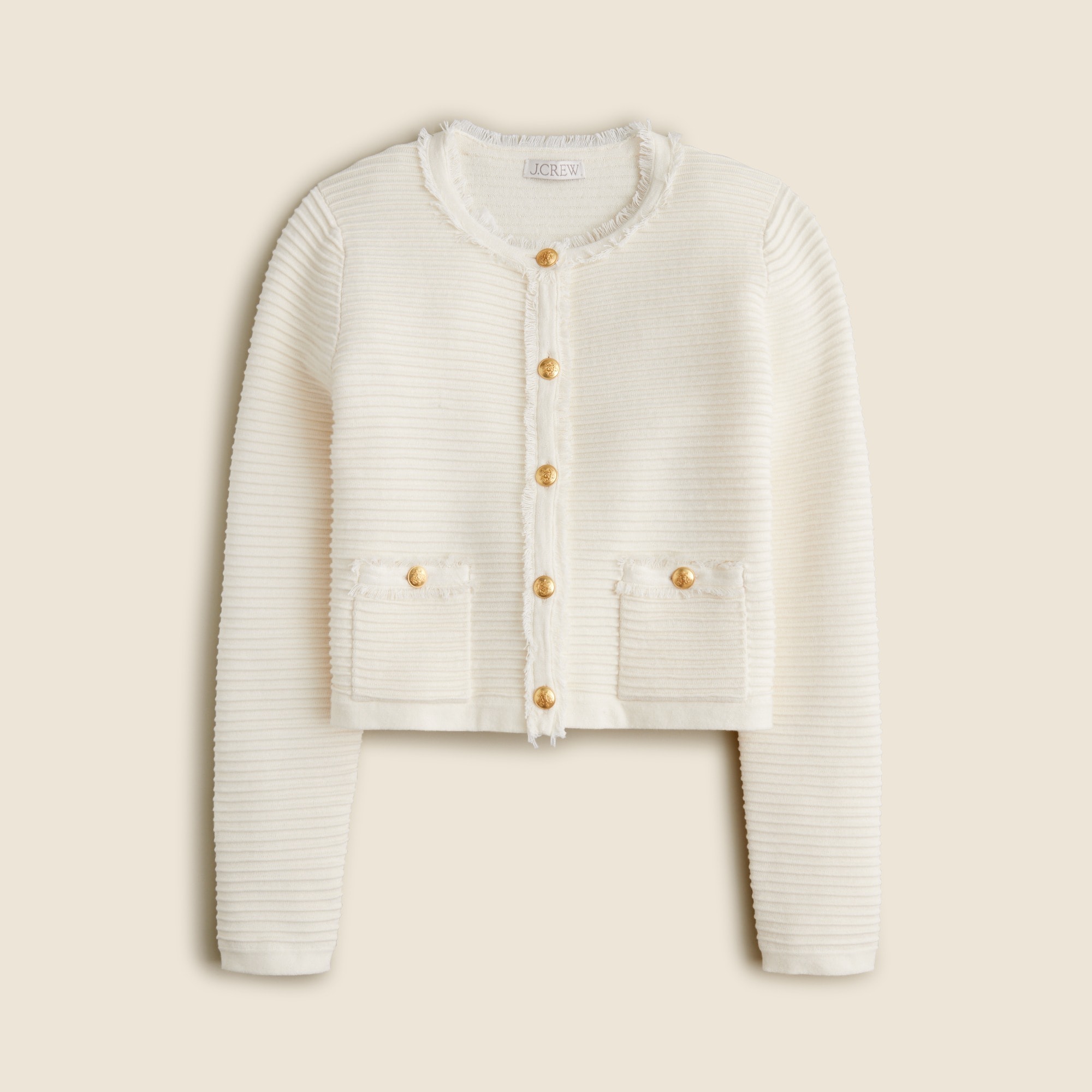 Emilie sweater lady jacket in textured cotton blend