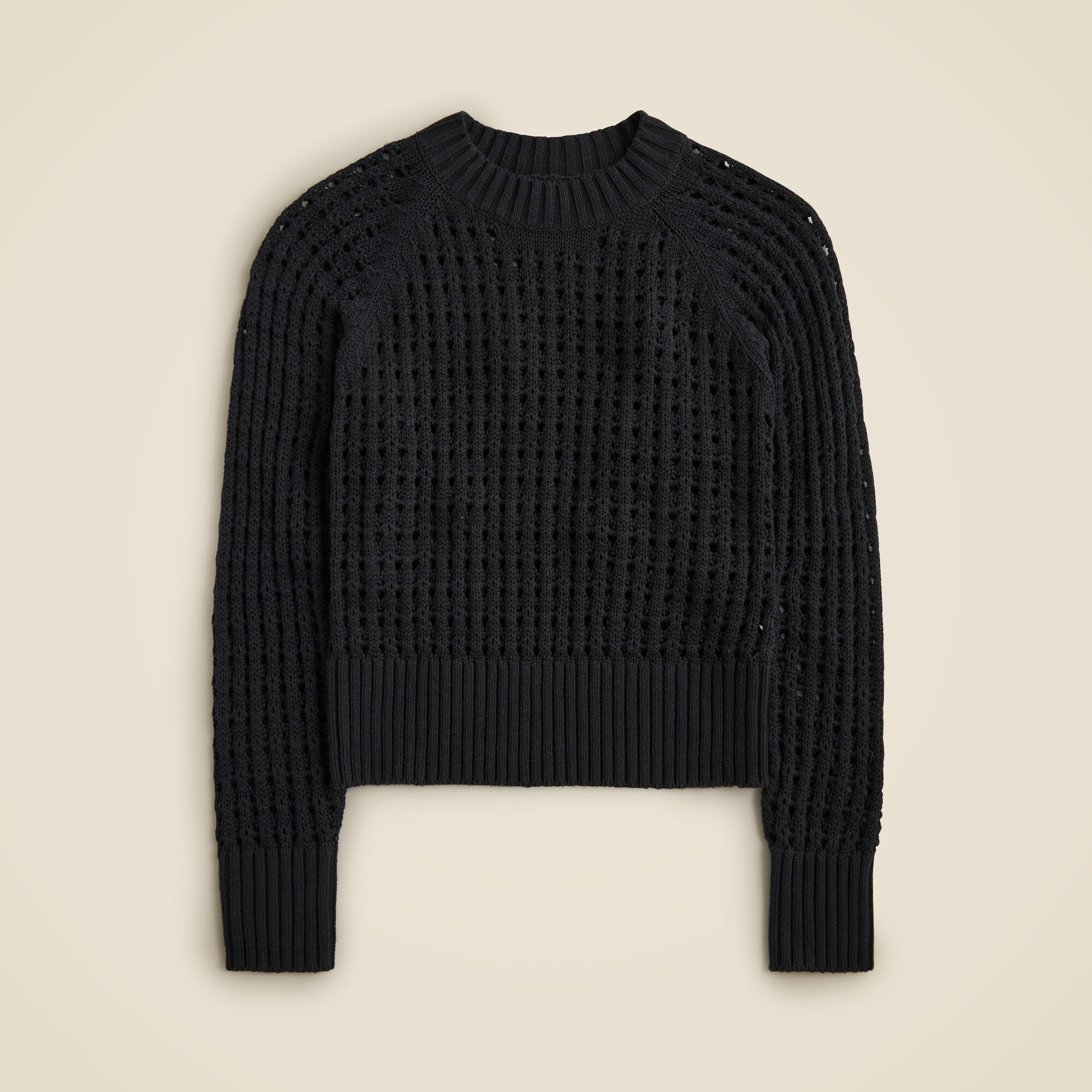 Pointelle crewneck sweater