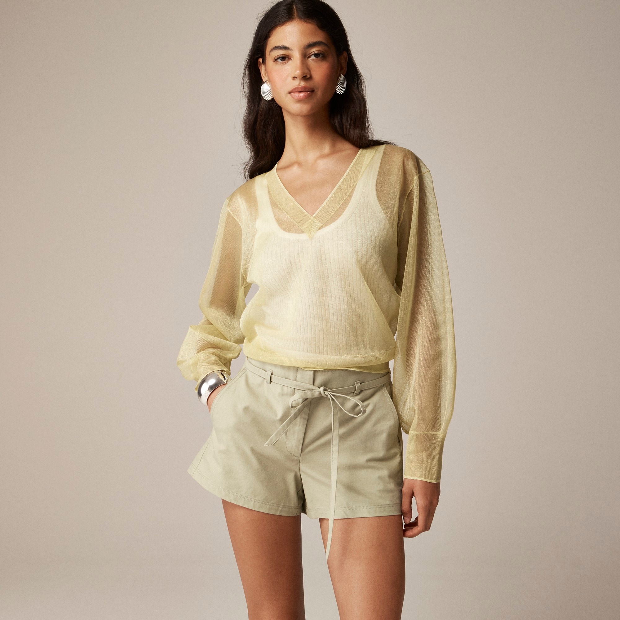 j.crew: collection sheer v-neck sweater for women