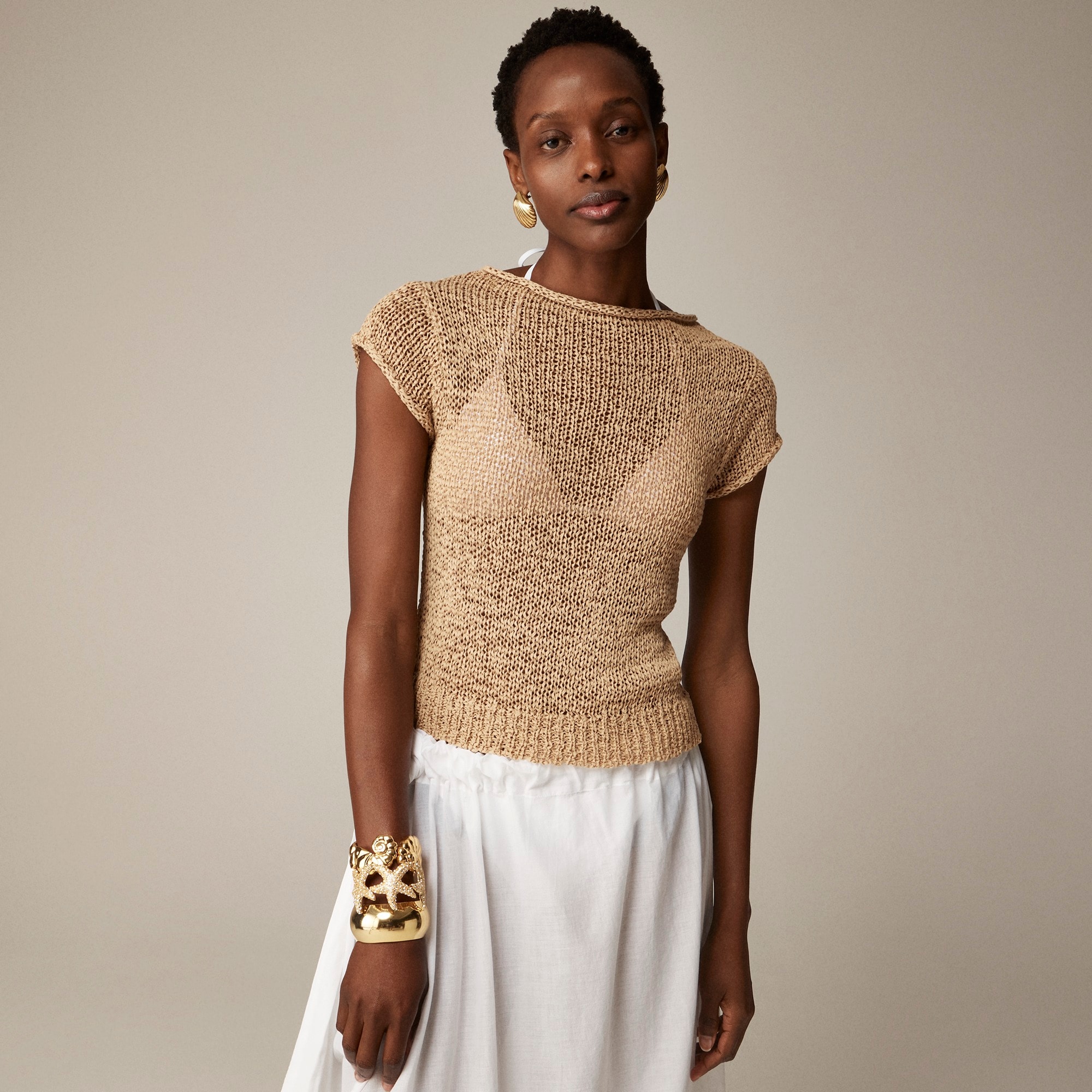 womens Textured sweater-tee