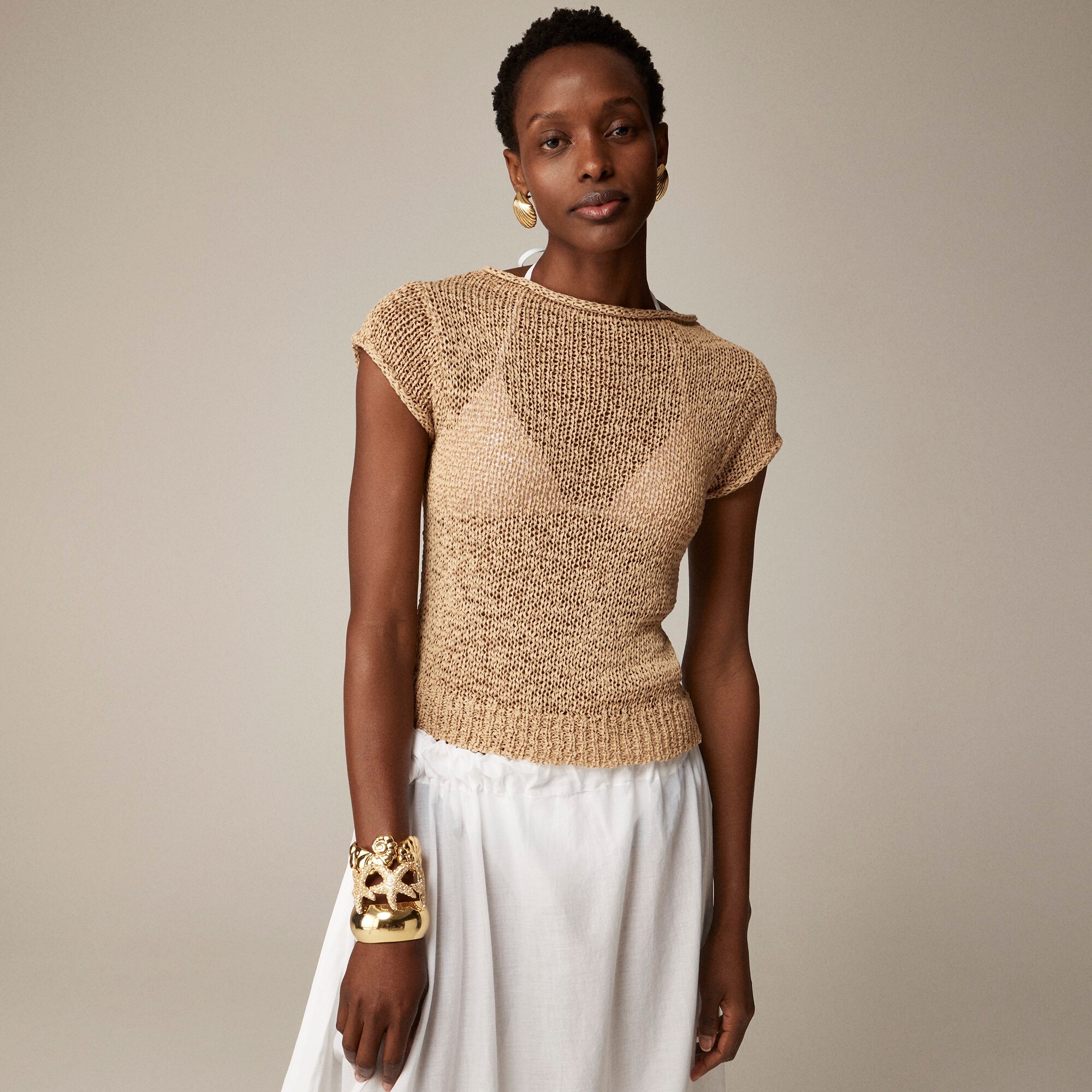 womens Textured sweater-tee