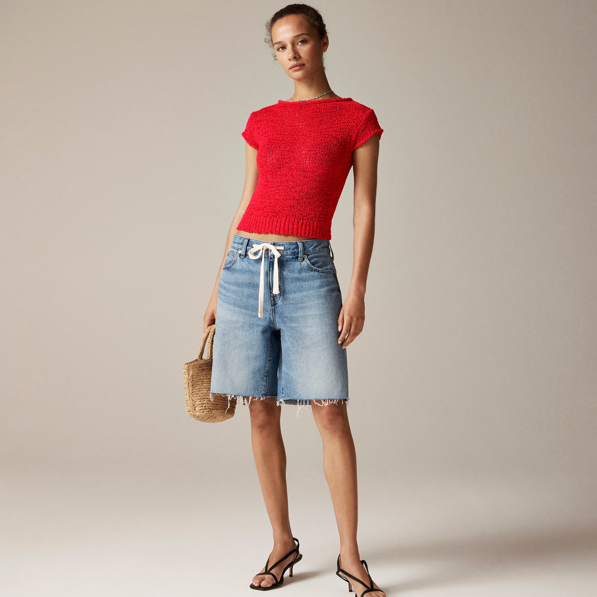 Textured sweater-tee