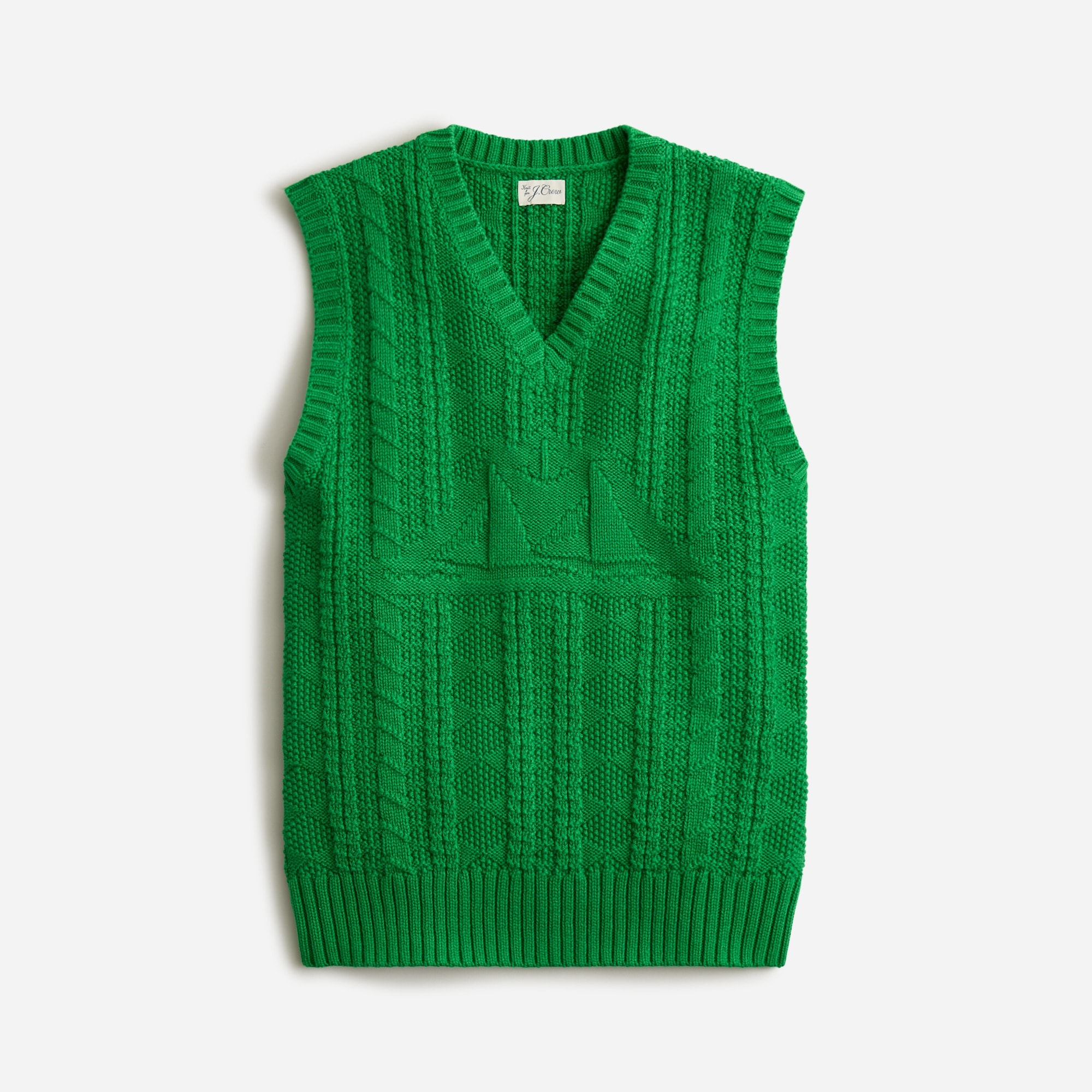 mens Cotton sweater-vest with sailboat motif