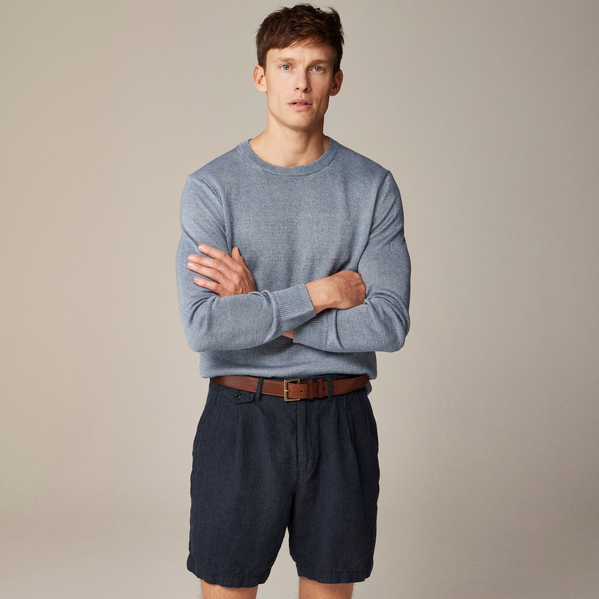 j.crew: linen crewneck sweater for men
