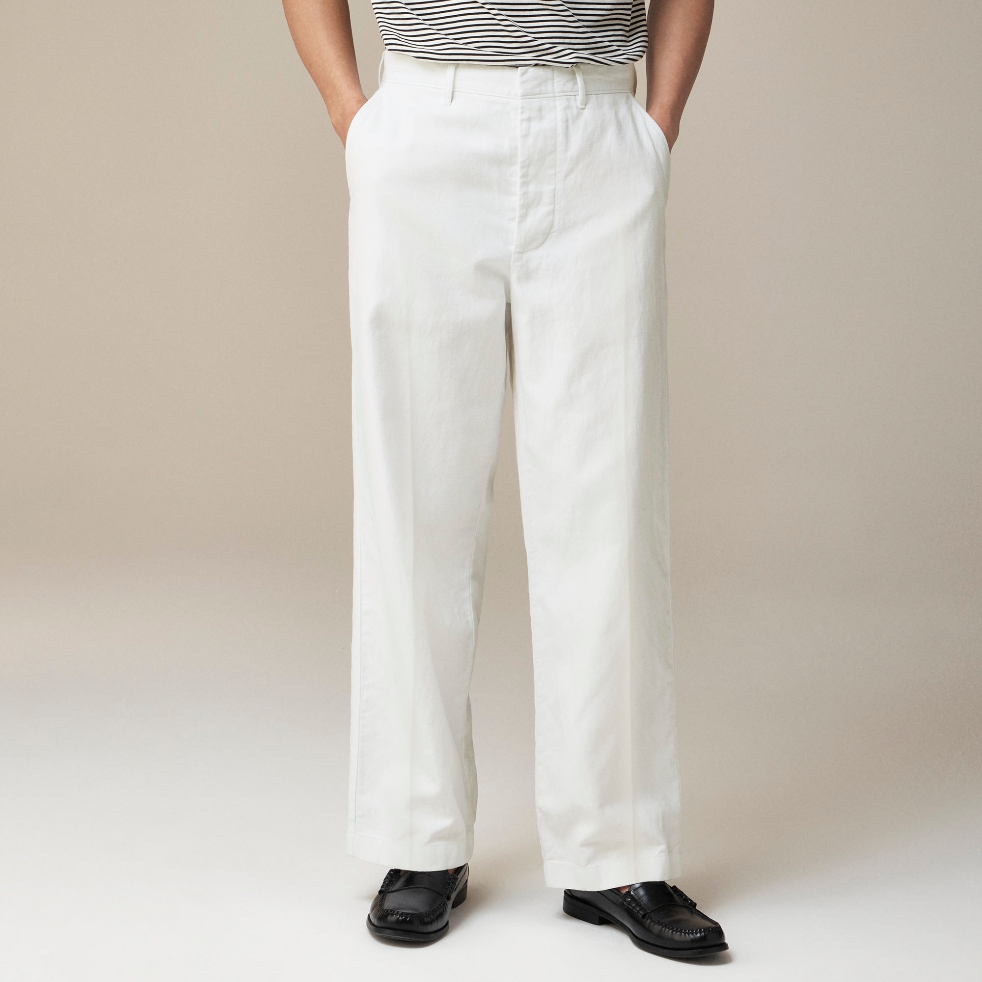  Creased summer trouser in cotton-linen blend